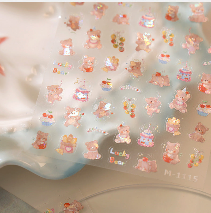 Hello Claws | Bear Cake Nail Deco Sticker 