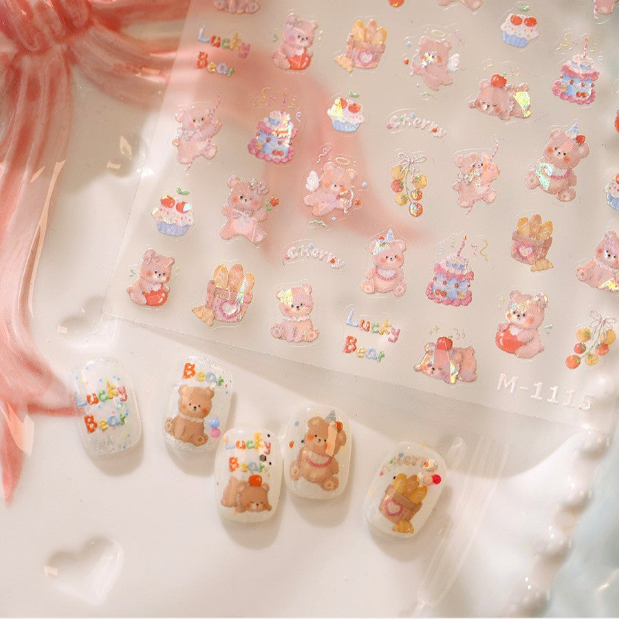 Hello Claws | Bear Cake Nail Deco Sticker 