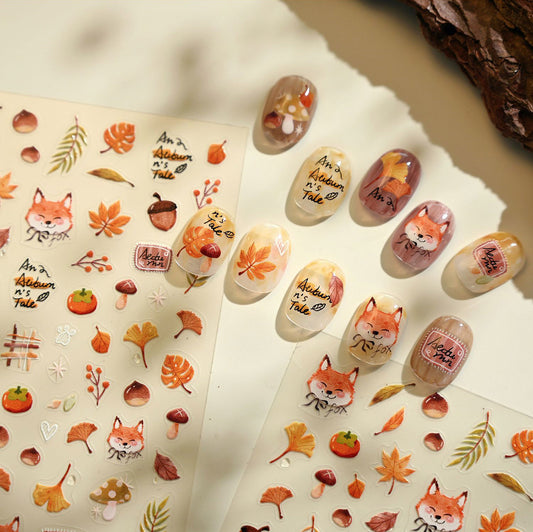 Hello Claws | Autumn Fox Nail Deco Sticker