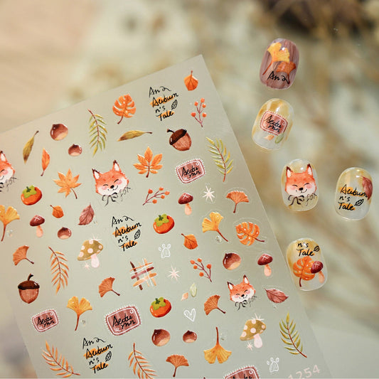 Hello Claws | Autumn Fox Nail Deco Sticker 