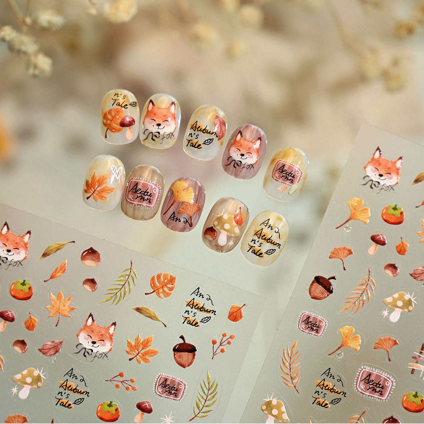 Hello Claws | Autumn Fox Nail Deco Sticker