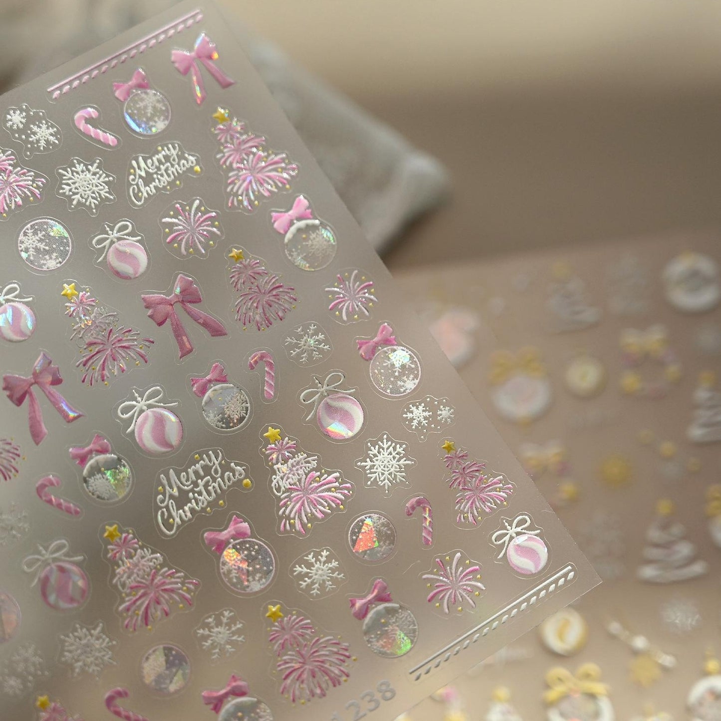 Hello Claws | Pink Christmas Nail Deco Sticker
