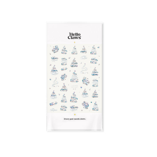 Hello Claws | Silver Pink Christmas Tree Nail Deco Sticker