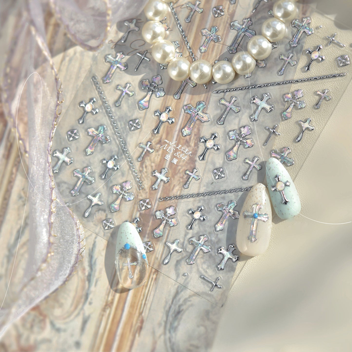 Hello Claws | Shell Cross Nail Deco Sticker