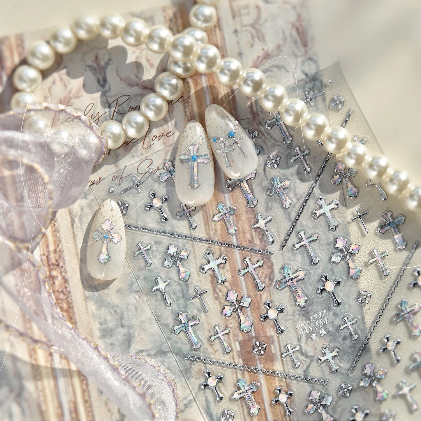 Hello Claws | Shell Cross Nail Deco Sticker