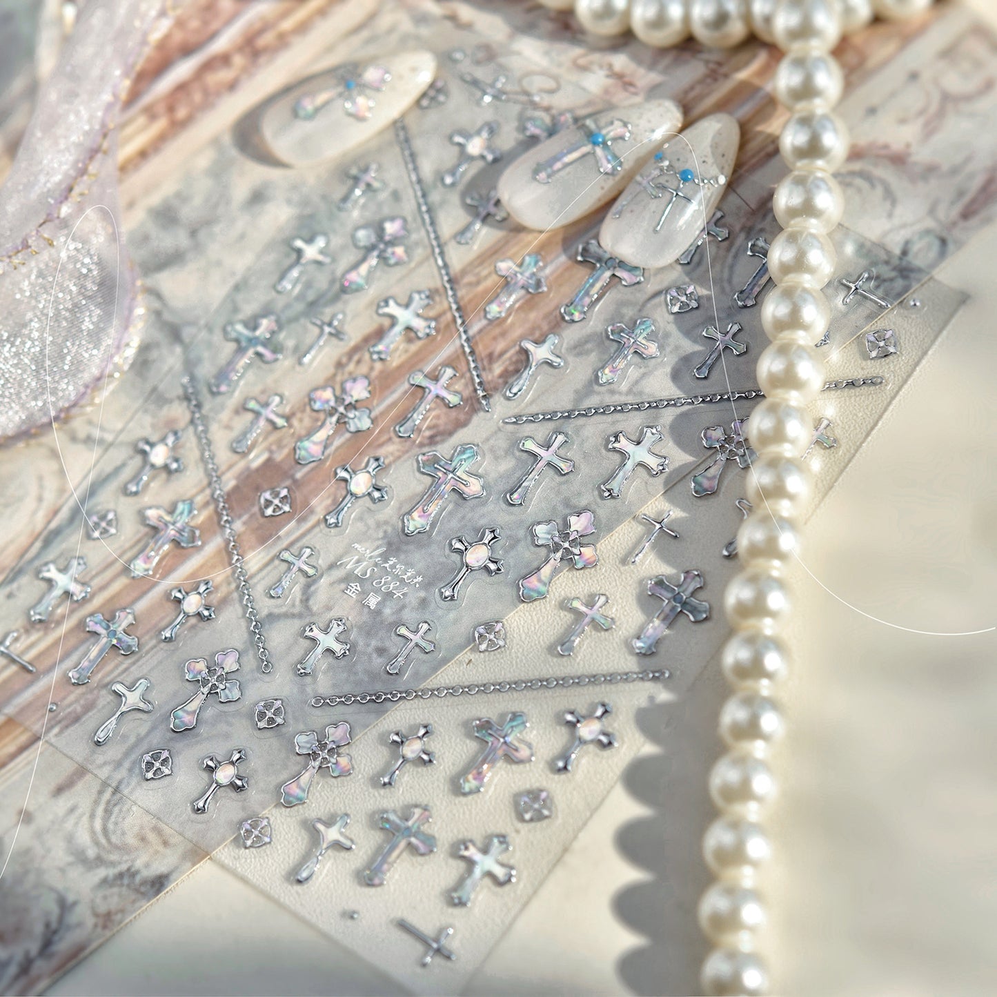 Hello Claws | Shell Cross Nail Deco Sticker