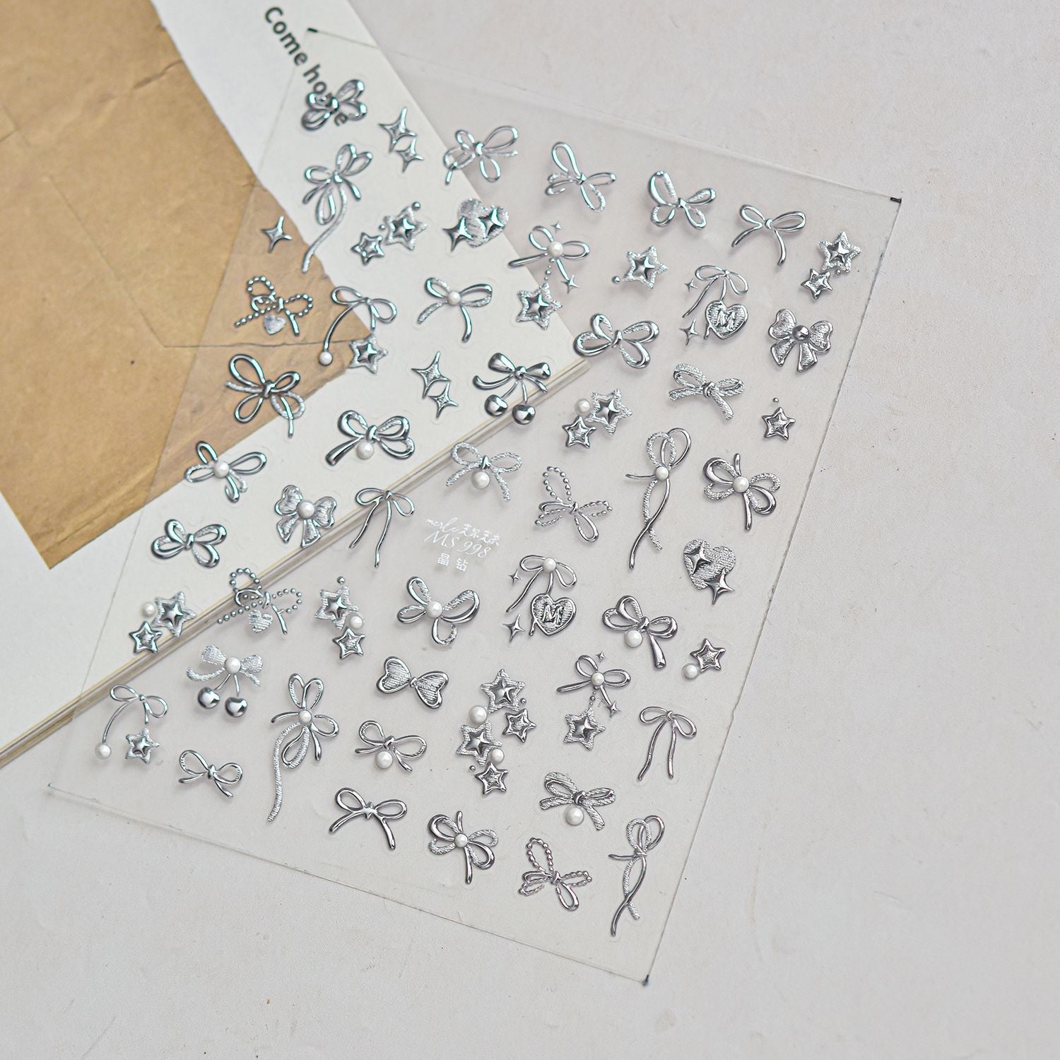 Hello Claws | Silver Bowknot Nail Deco Sticker 