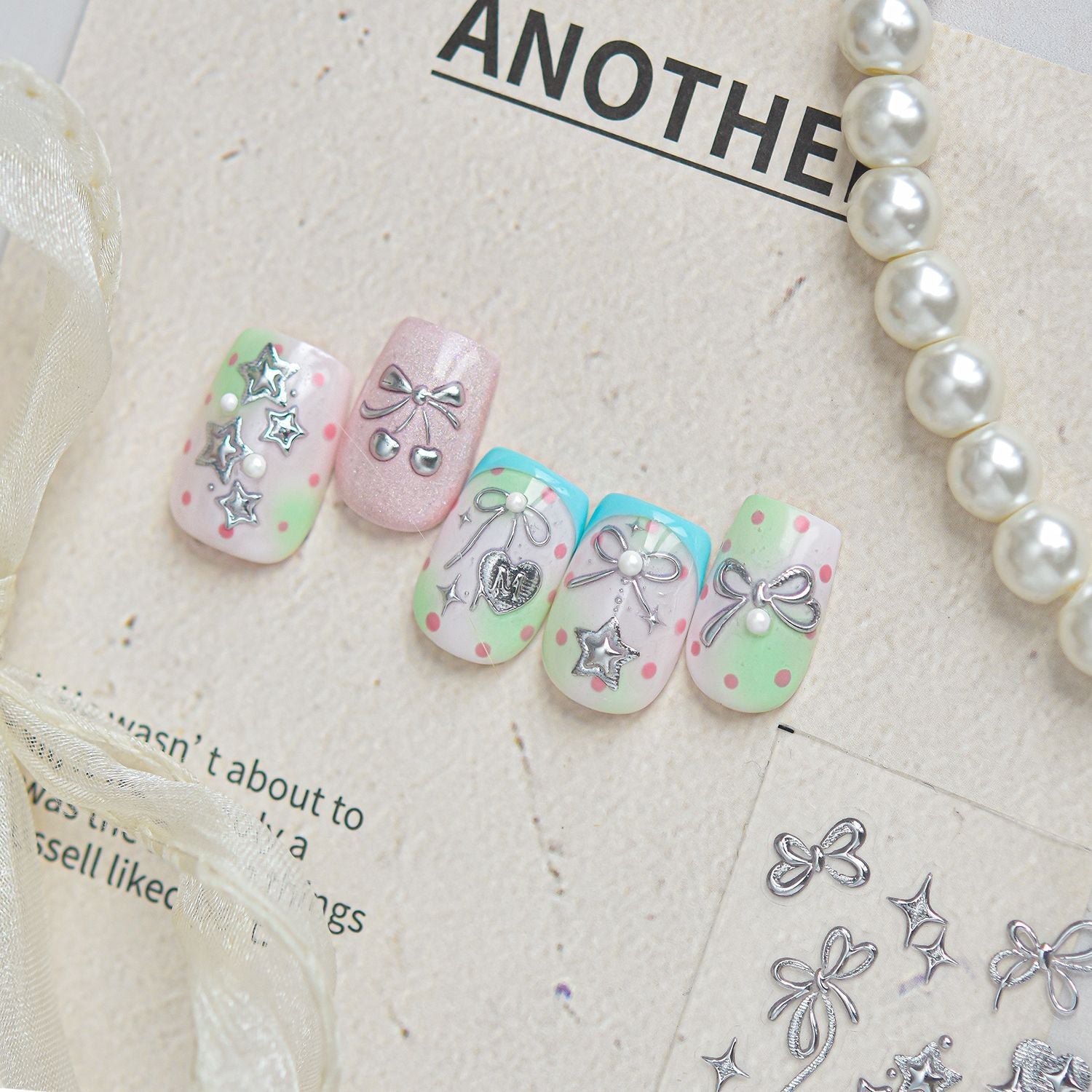 Hello Claws | Silver Bowknot Nail Deco Sticker 