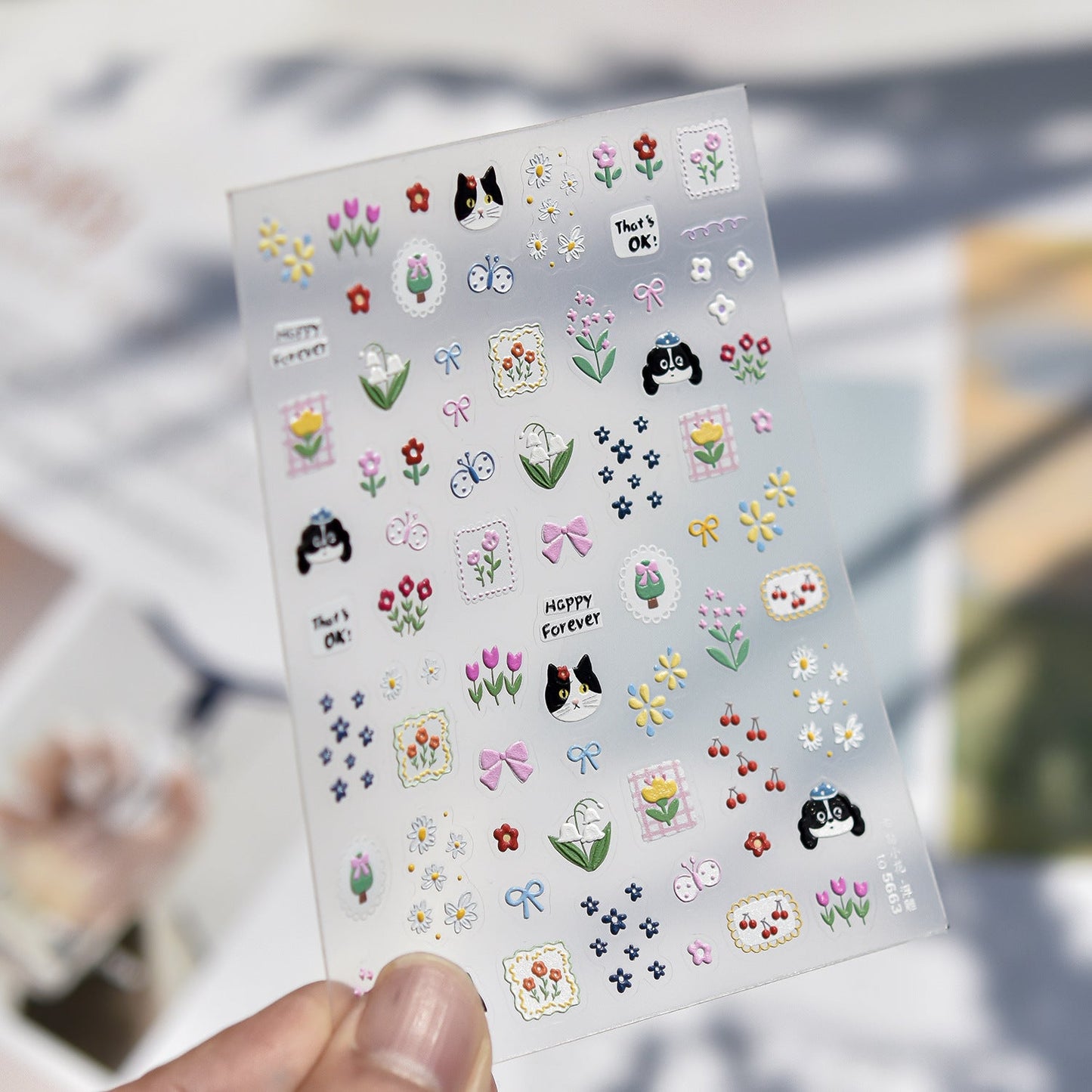 Hello Claws | Kitty Puppy And Flower Nail Deco Sticker 