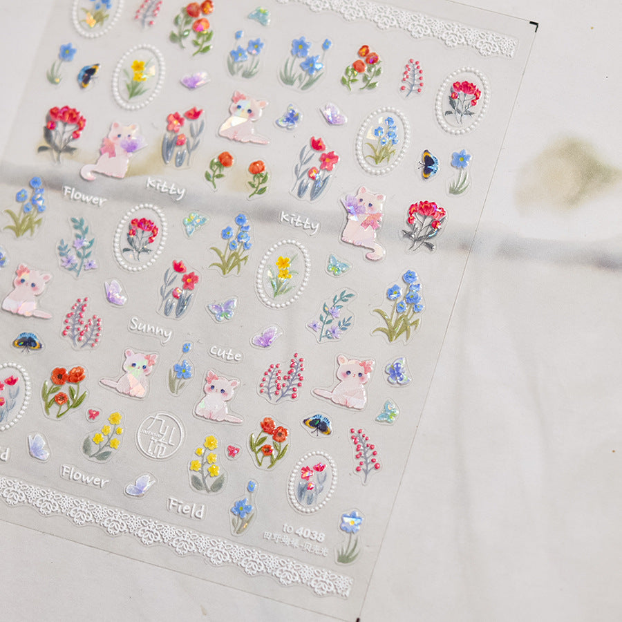 Hello Claws | Kitty Garden Nail Deco Sticker