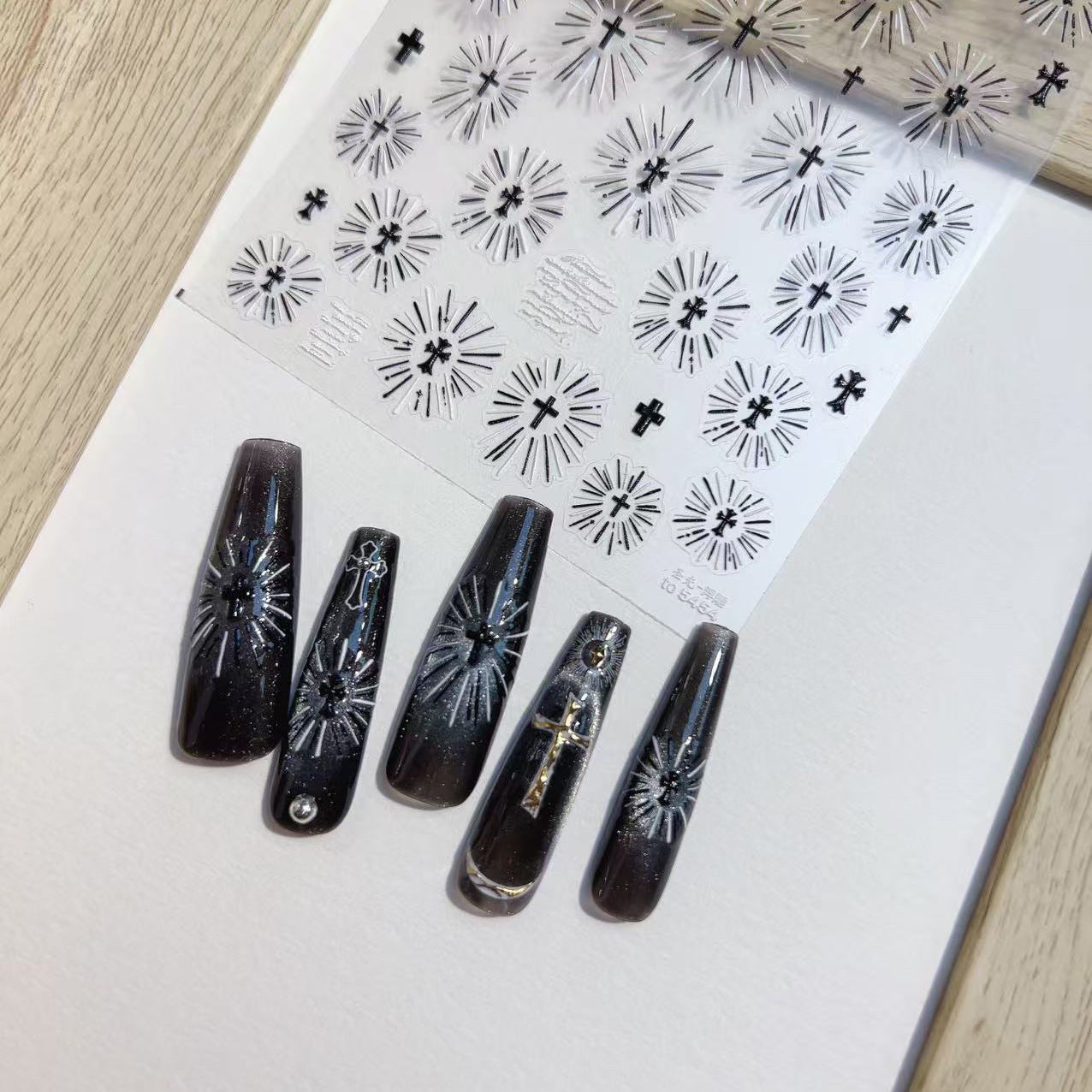 Hello Claws | Holy Light Black & White Nail Deco Sticker