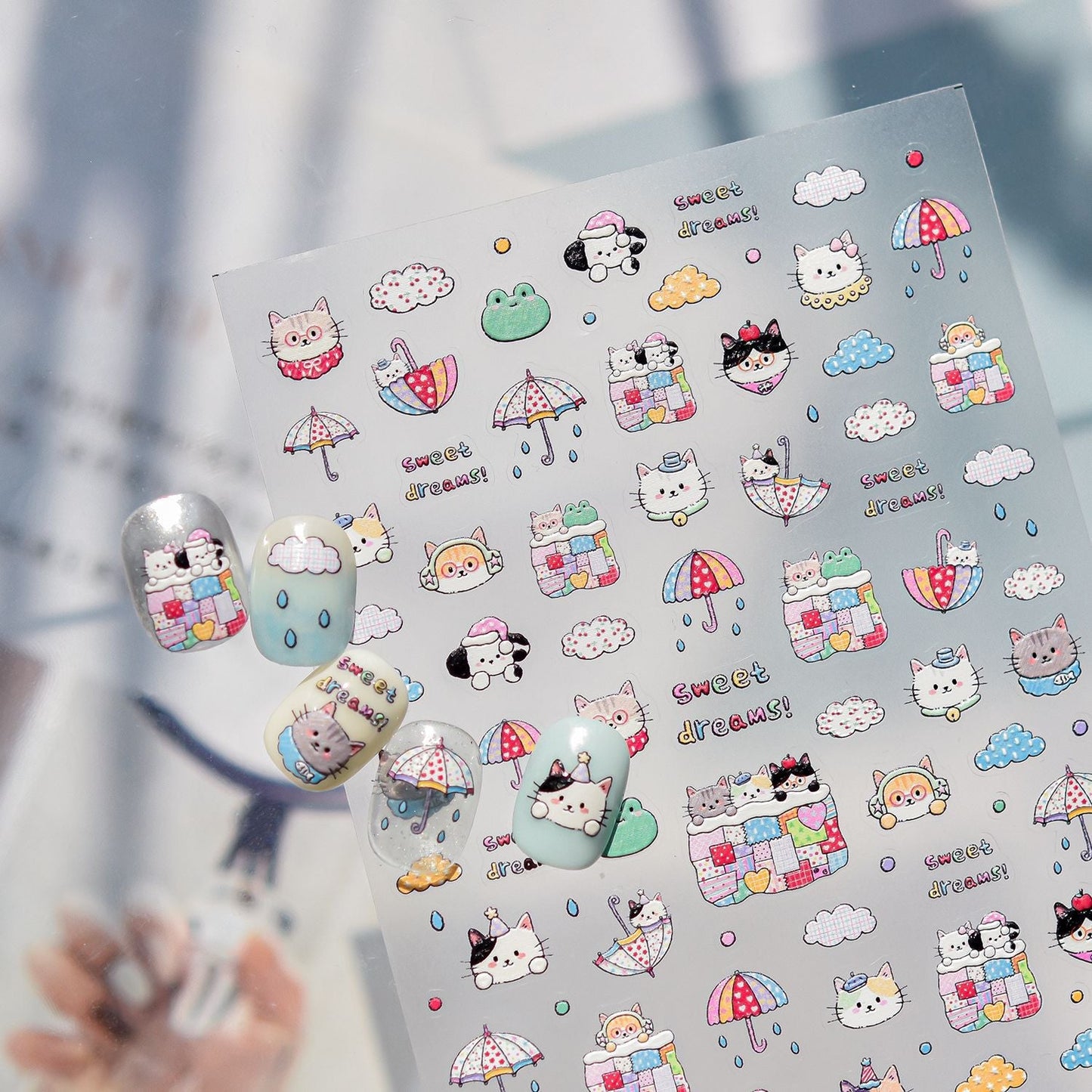 Hello Claws | Kitty Puppy And Flower Nail Deco Sticker 