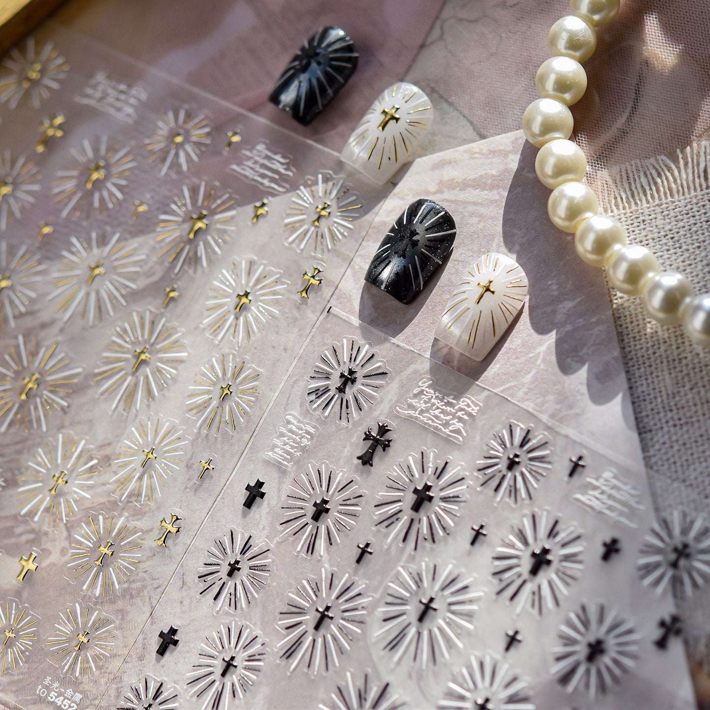 Hello Claws | Holy Light Black & White Nail Deco Sticker