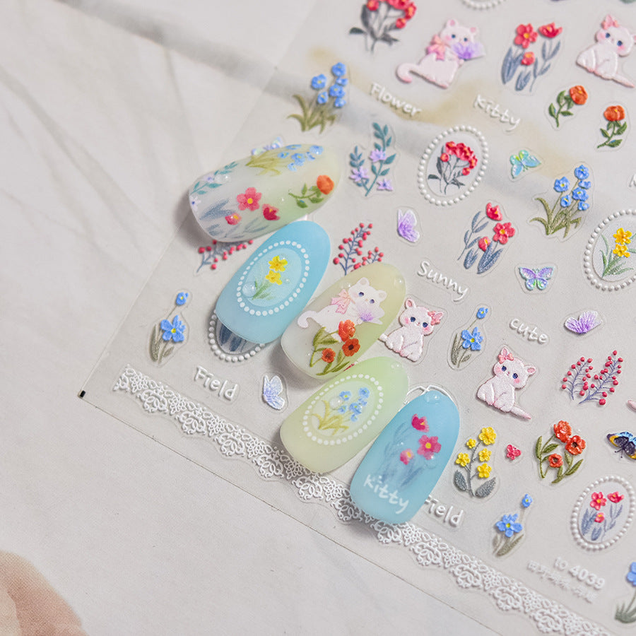Hello Claws | Kitty Garden Nail Deco Sticker