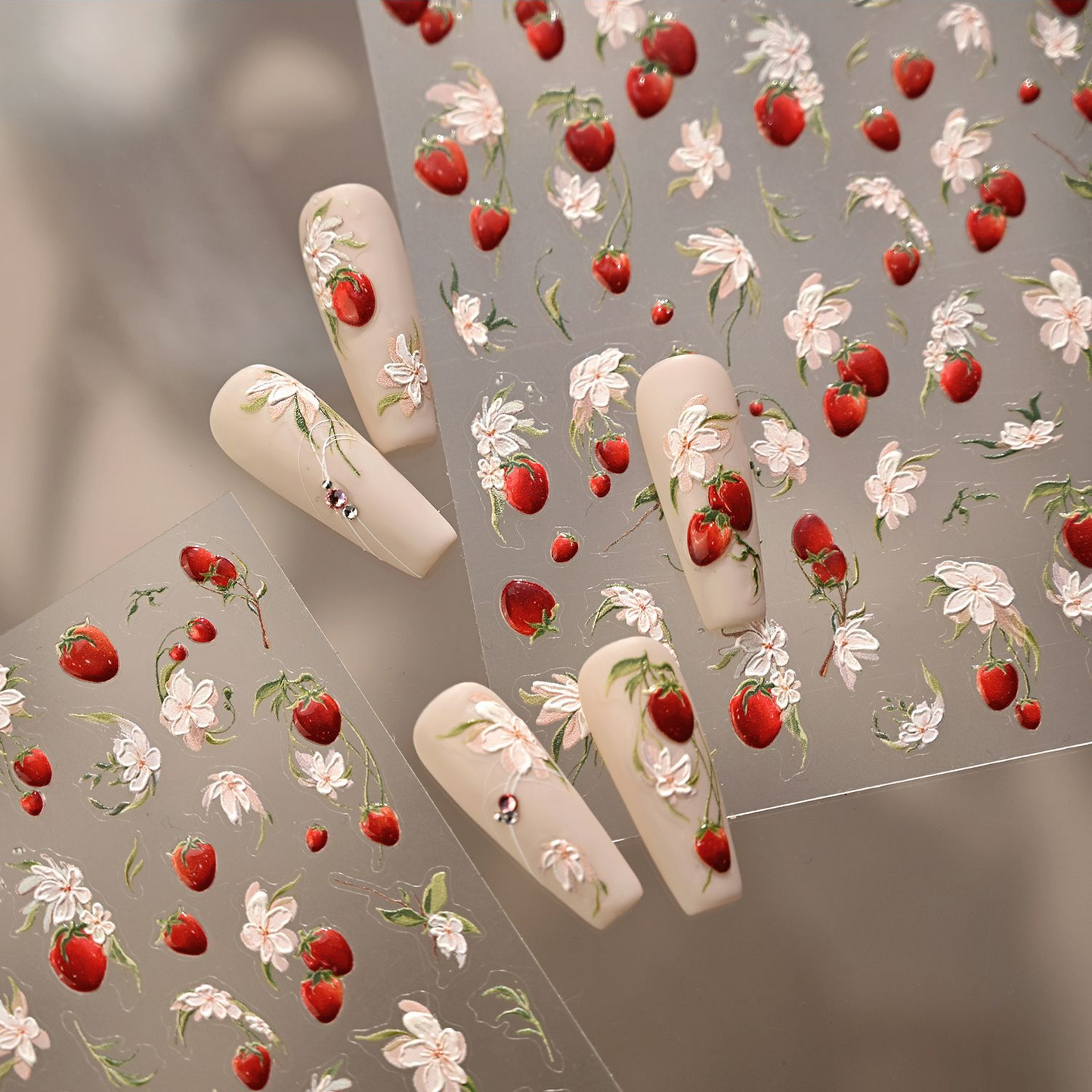 Hello Claws | Strawberry Flower Nail Deco Sticker 