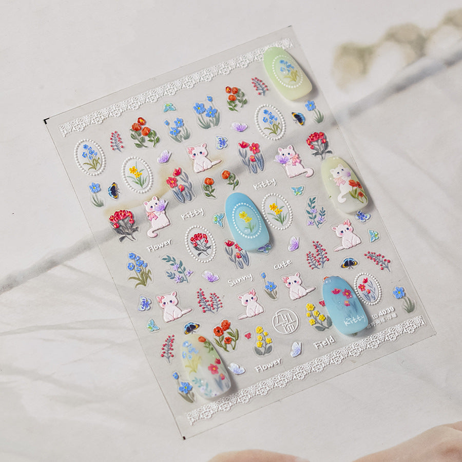 Hello Claws | Kitty Garden Nail Deco Sticker