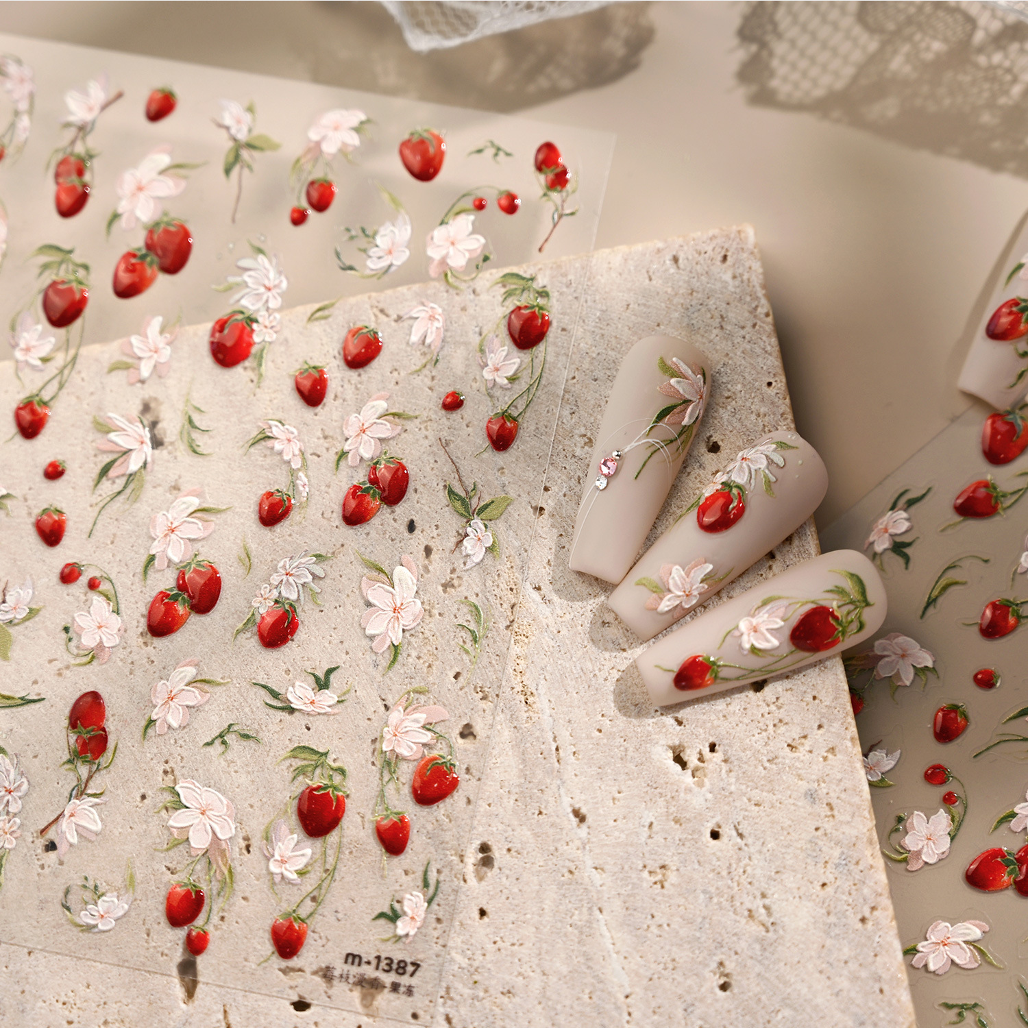 Hello Claws | Strawberry Flower Nail Deco Sticker 