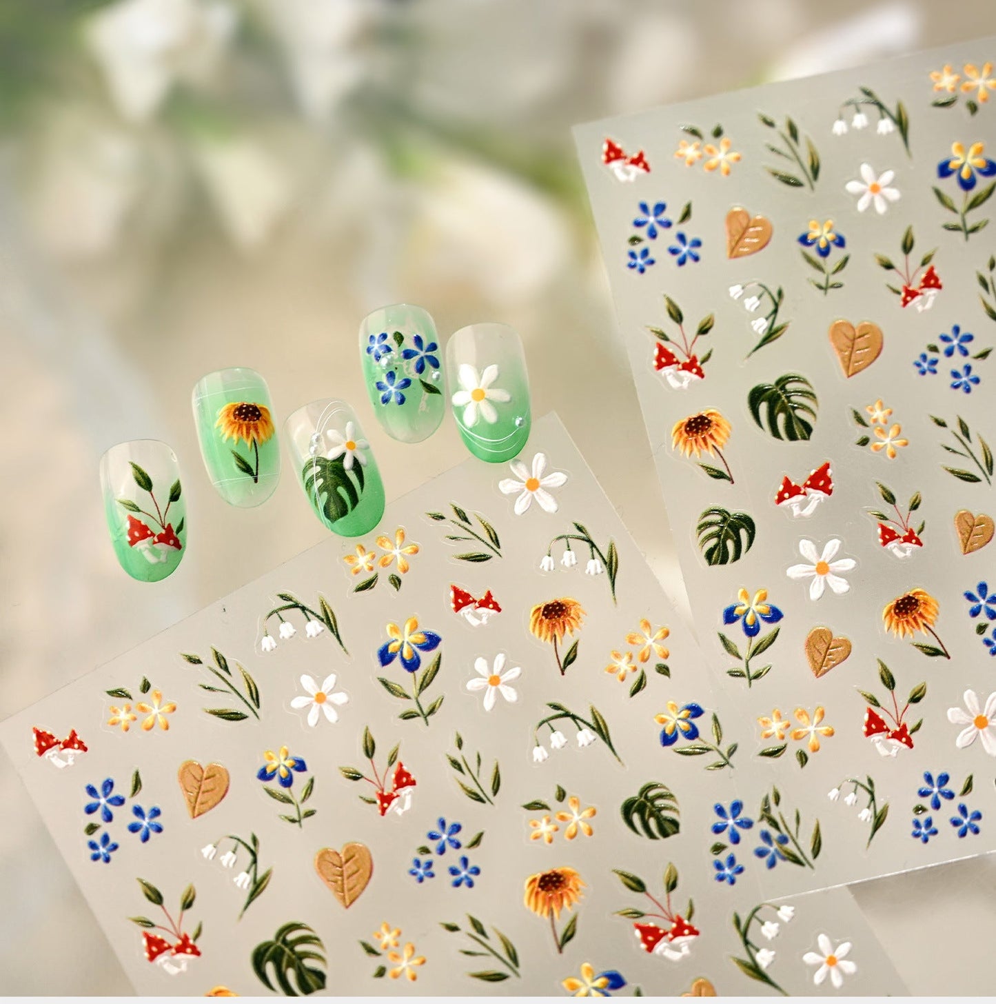 Hello Claws | Wild Flower In Forest Nail Deco Sticker 