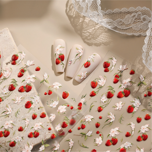 Hello Claws | Strawberry Flower Nail Deco Sticker 