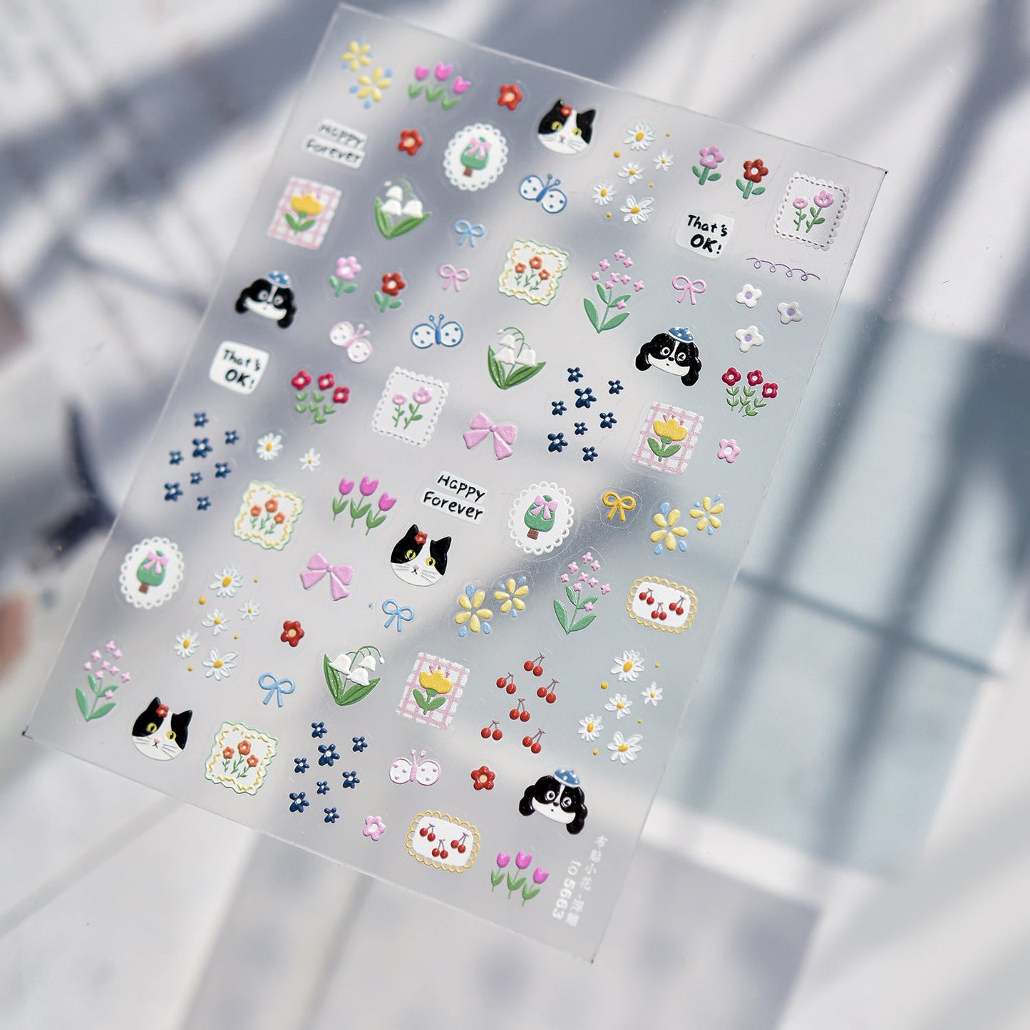 Hello Claws | Kitty Puppy And Flower Nail Deco Sticker 
