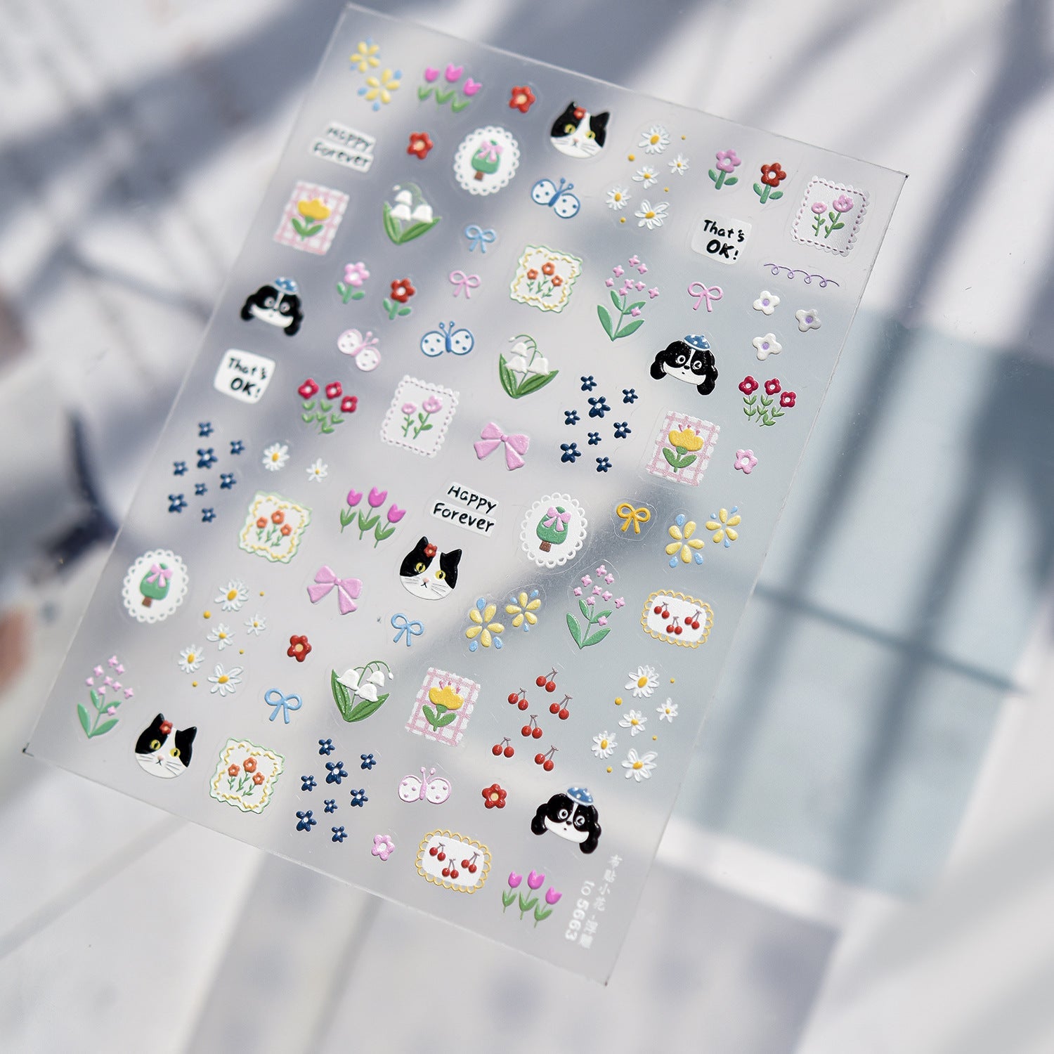 Hello Claws | Kitty Puppy And Flower Nail Deco Sticker 