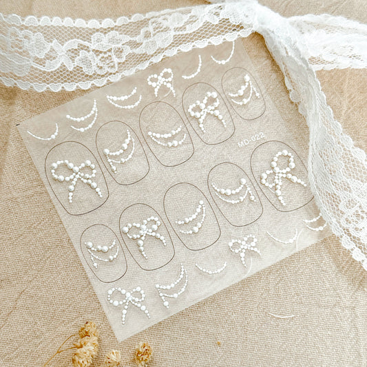 Hello Claws | Pearl Bowknot Nail Deco Sticker 