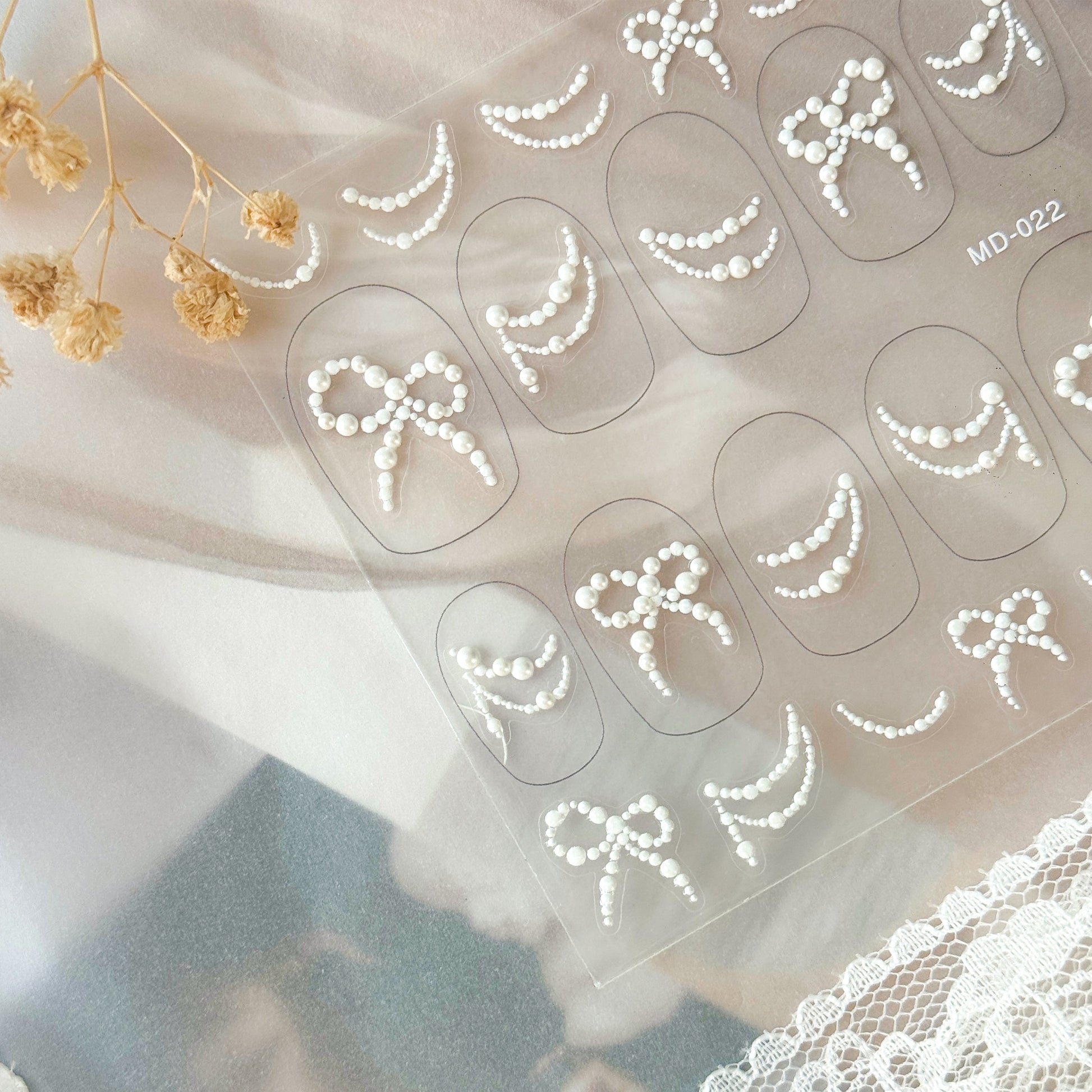 Hello Claws | Pearl Bowknot Nail Deco Sticker 