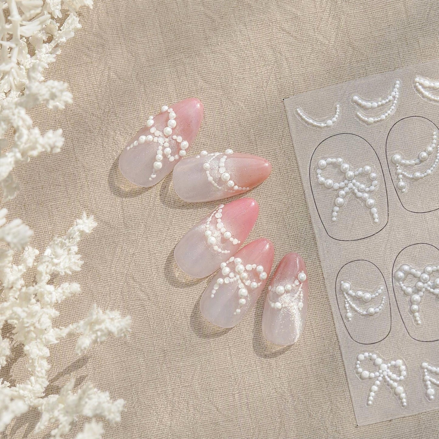 Hello Claws | Pearl Bowknot Nail Deco Sticker 