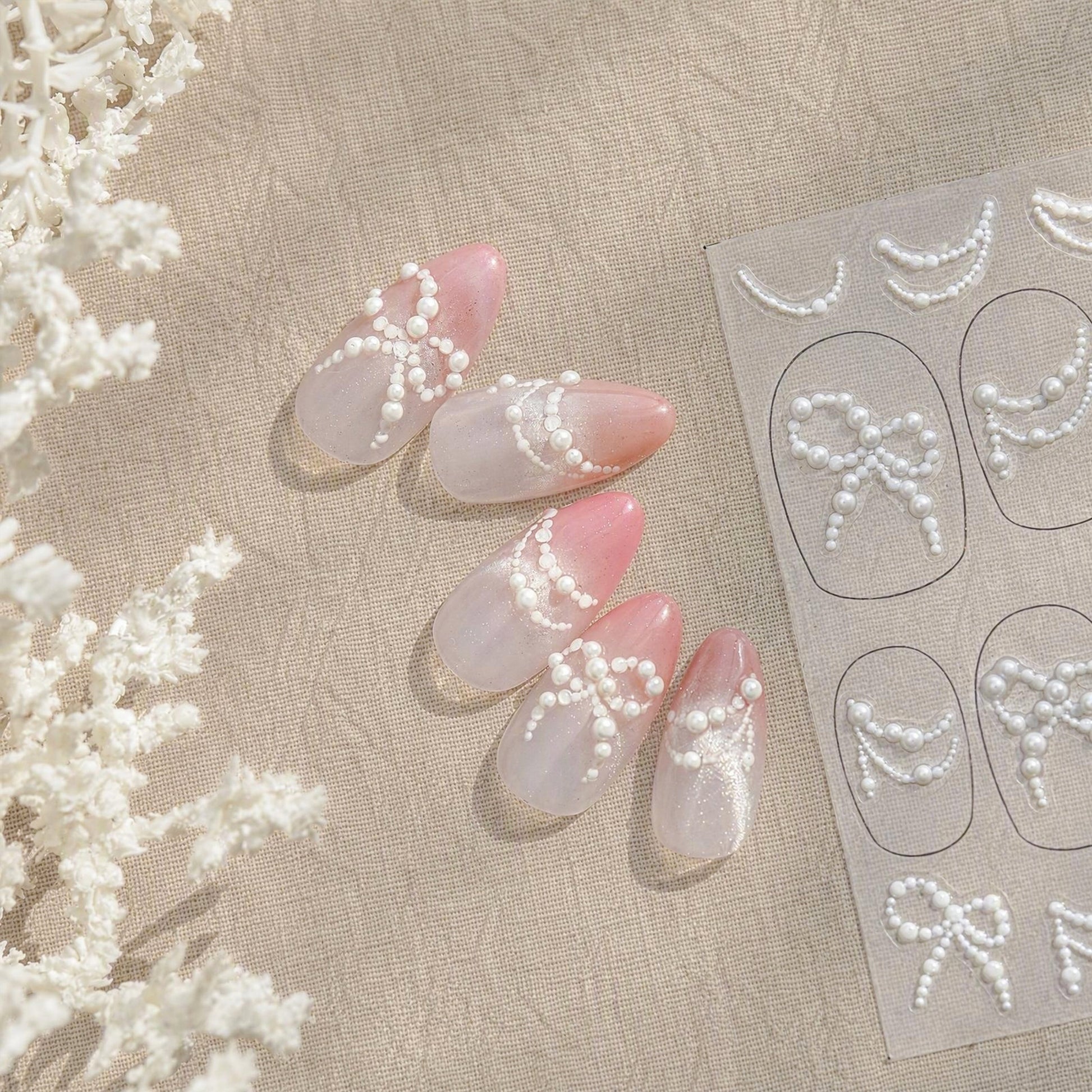 Hello Claws | Pearl Bowknot Nail Deco Sticker 