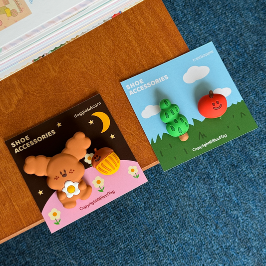 Bluuf Tag | Dog, Acorn, Apple & Tree Shoe Charms