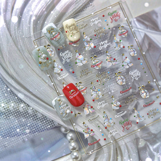 Hello Claws | Shell Christmas Tree Nail Deco Sticker