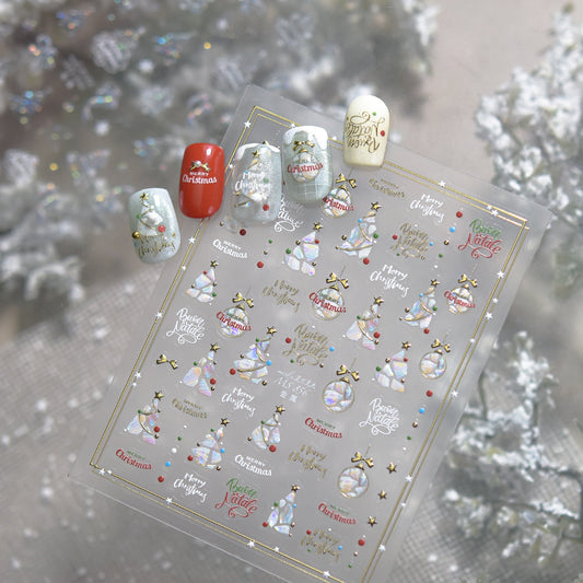 Hello Claws | Shell Christmas Tree Nail Deco Sticker 