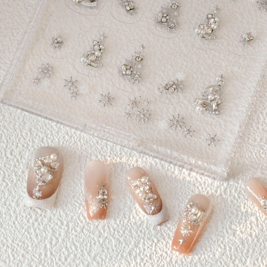 Hello Claws | Silver Christmas Tree Nail Deco Sticker