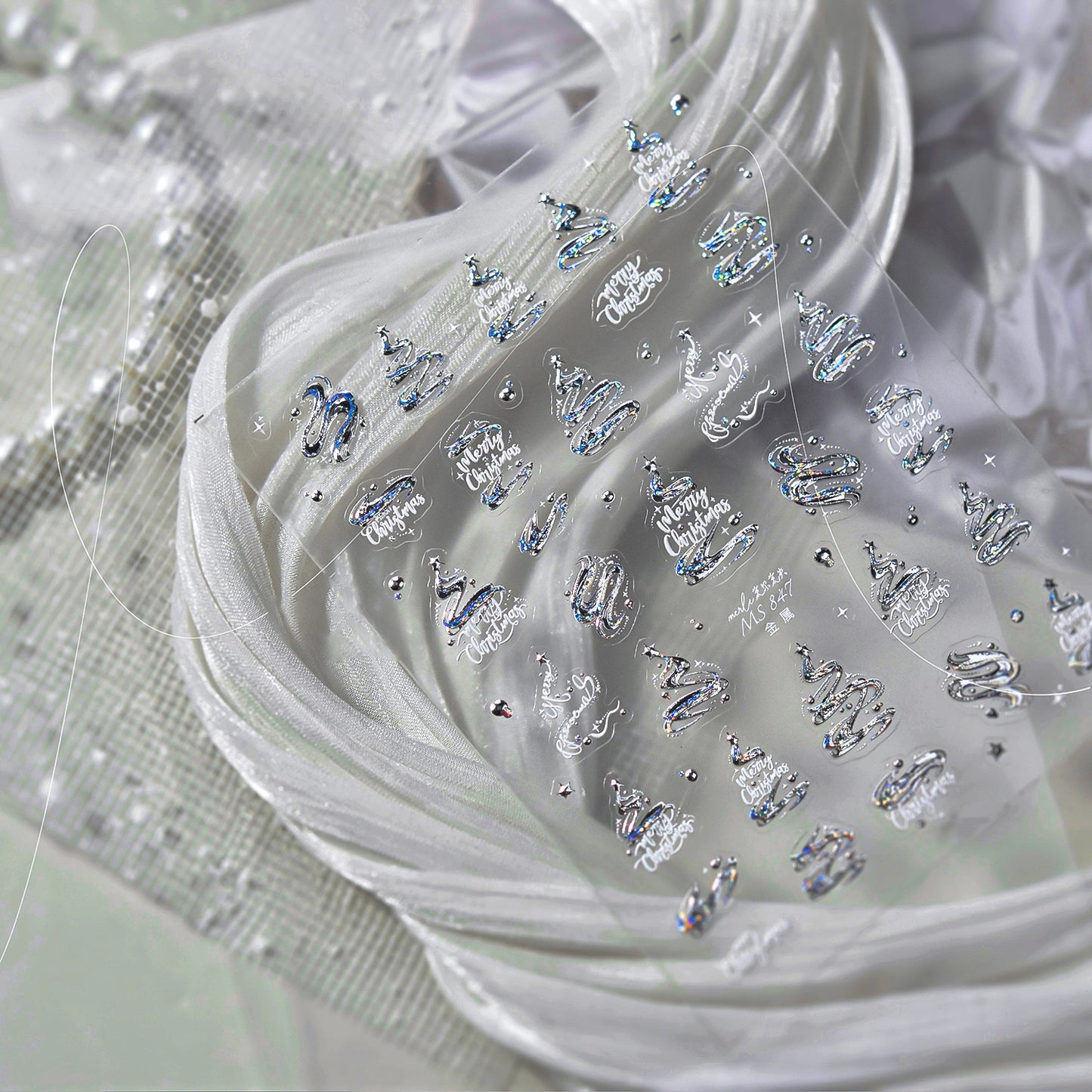 Hello Claws | Silver Christmas Tree Nail Deco Sticker