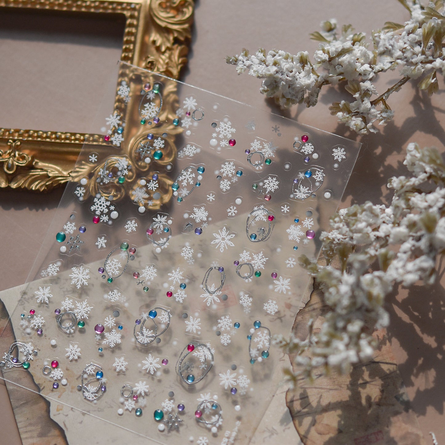 Hello Claws | Silver Snow Nail Deco Sticker