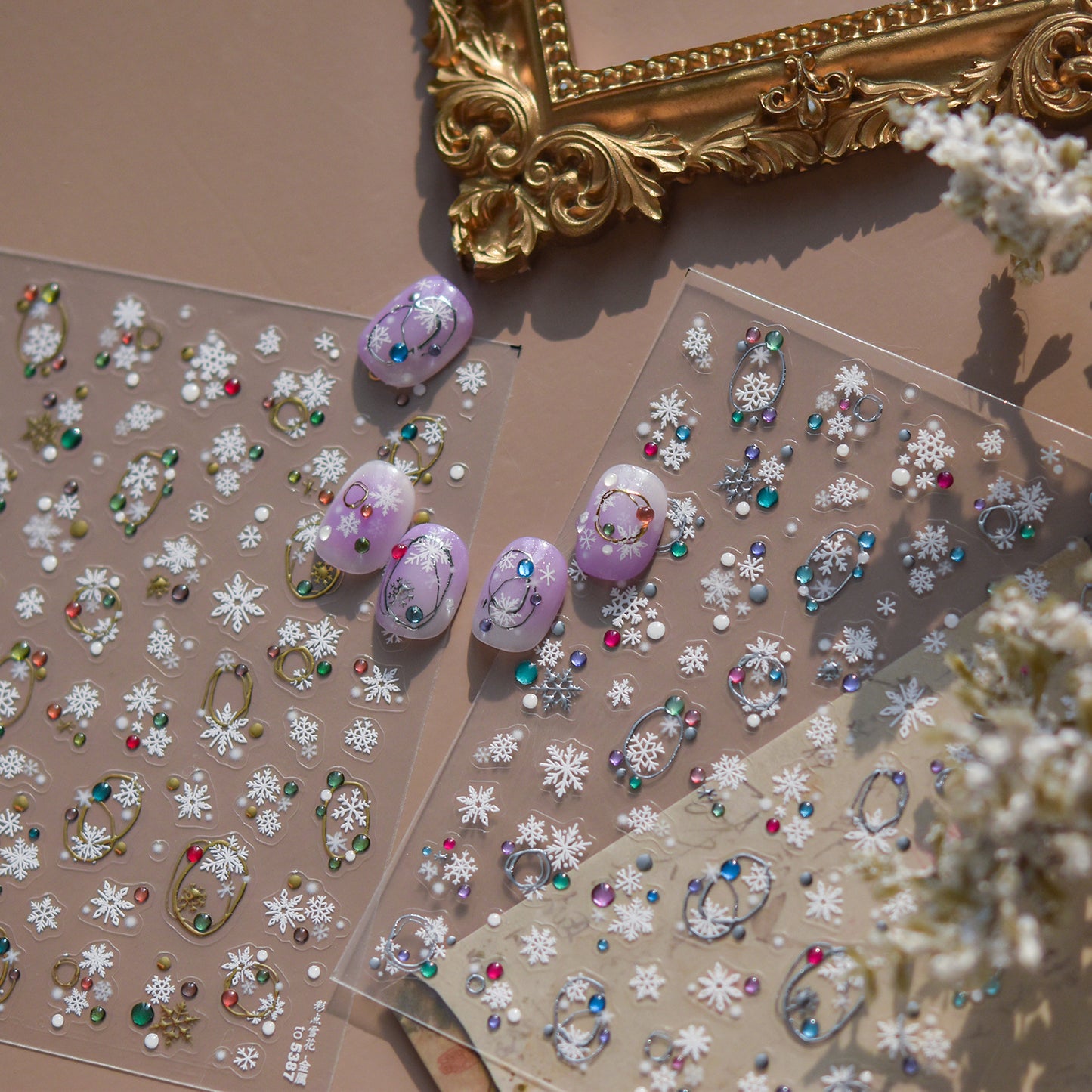 Hello Claws | Silver Snow Nail Deco Sticker