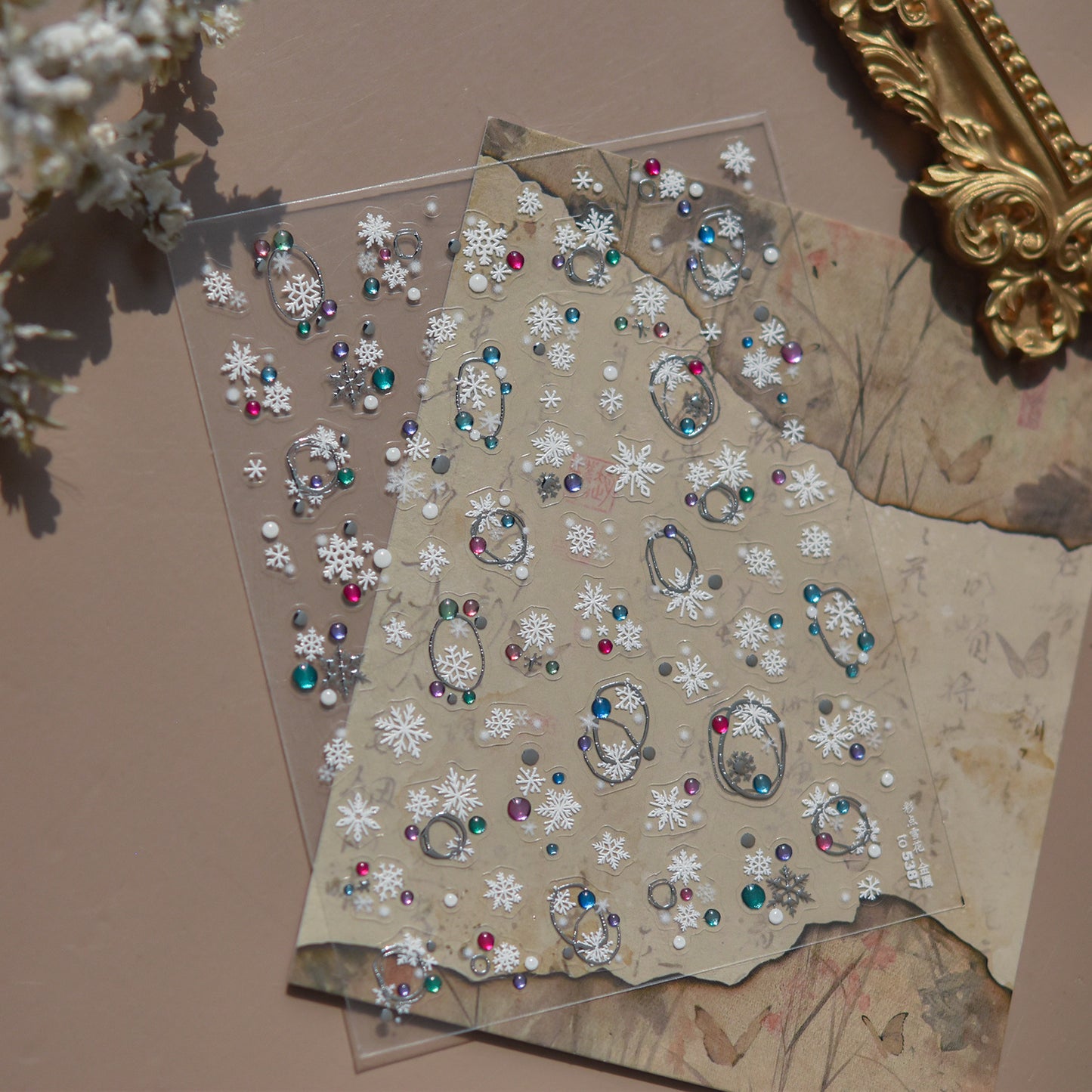 Hello Claws | Silver Snow Nail Deco Sticker