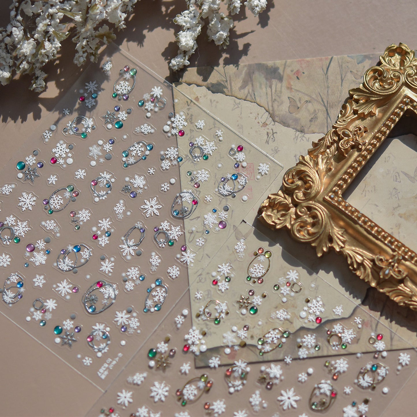 Hello Claws | Silver Snow Nail Deco Sticker