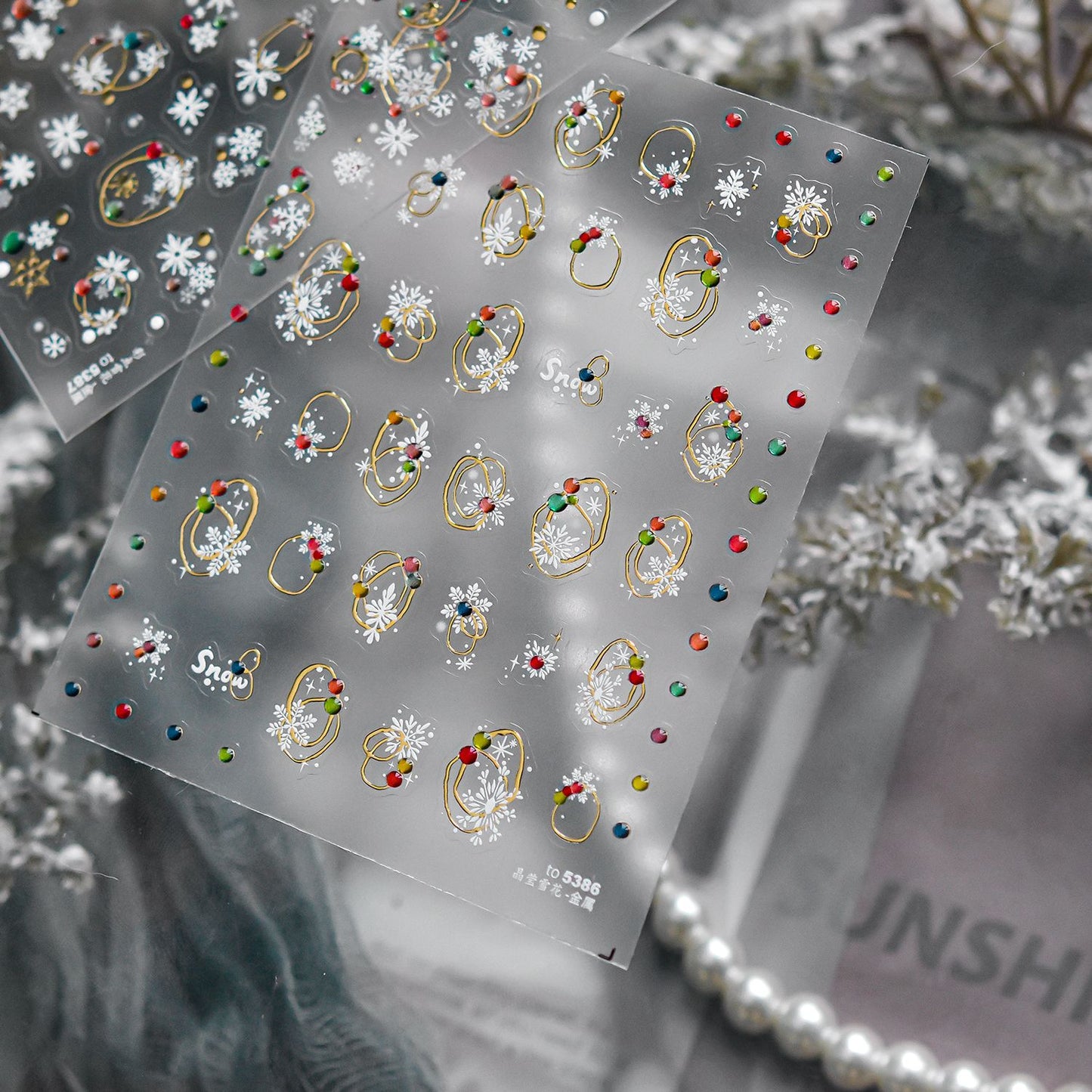 Hello Claws | Silver Snow Nail Deco Sticker