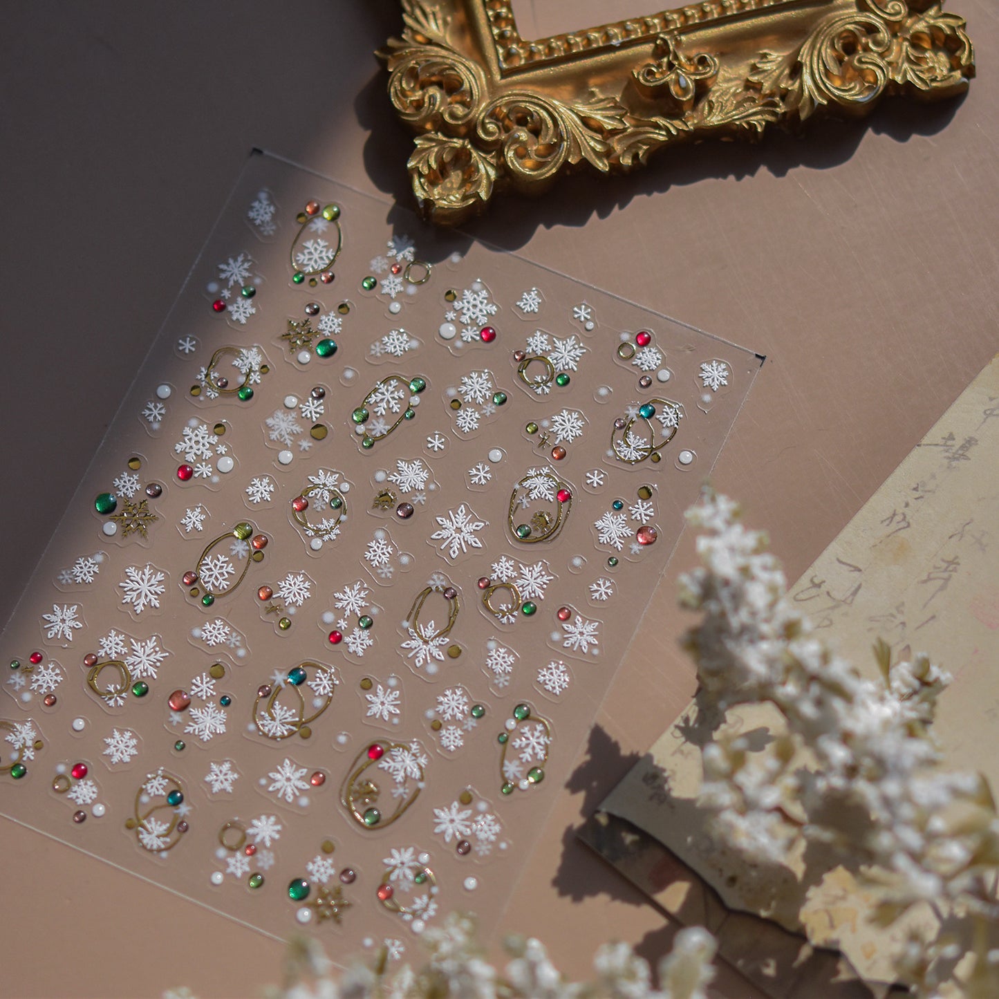 Hello Claws | Silver Snow Nail Deco Sticker