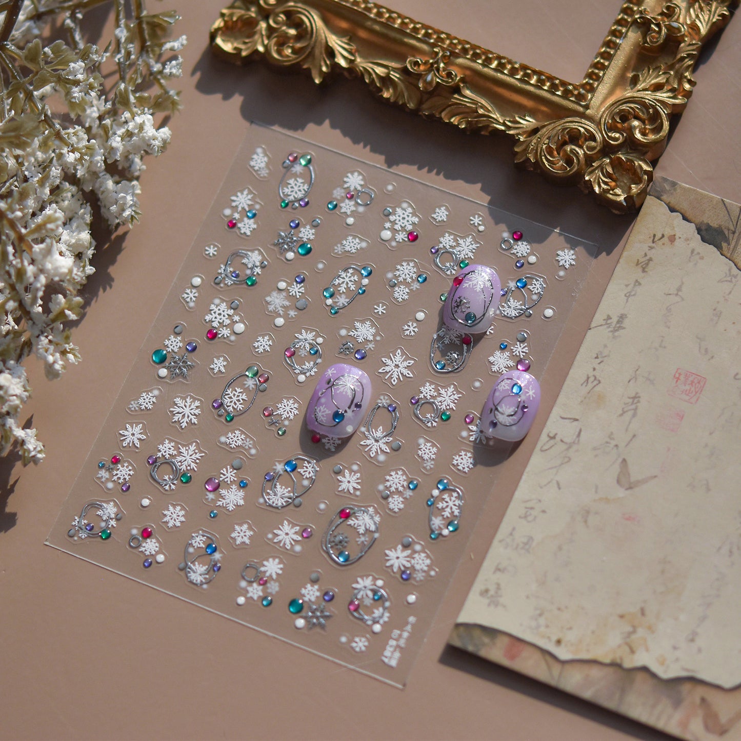 Hello Claws | Silver Snow Nail Deco Sticker