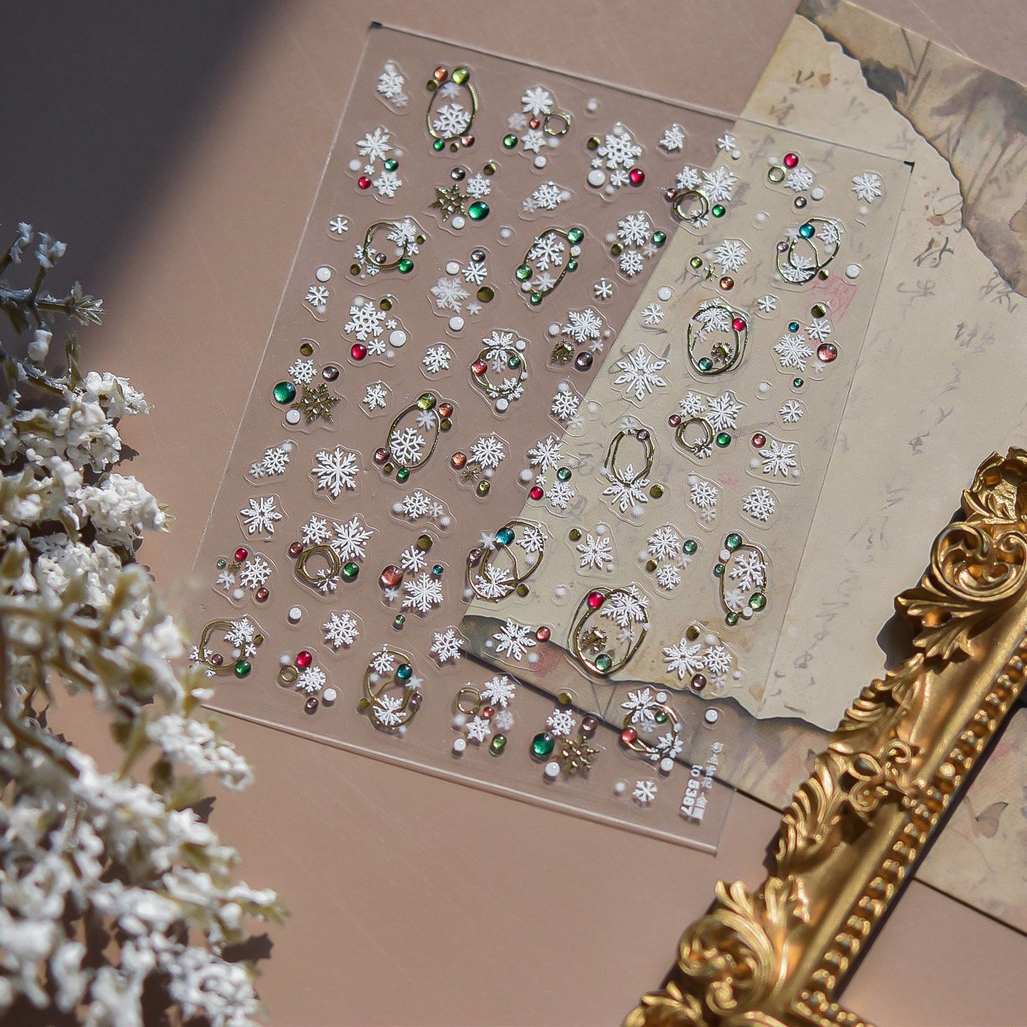 Hello Claws | Silver Snow Nail Deco Sticker