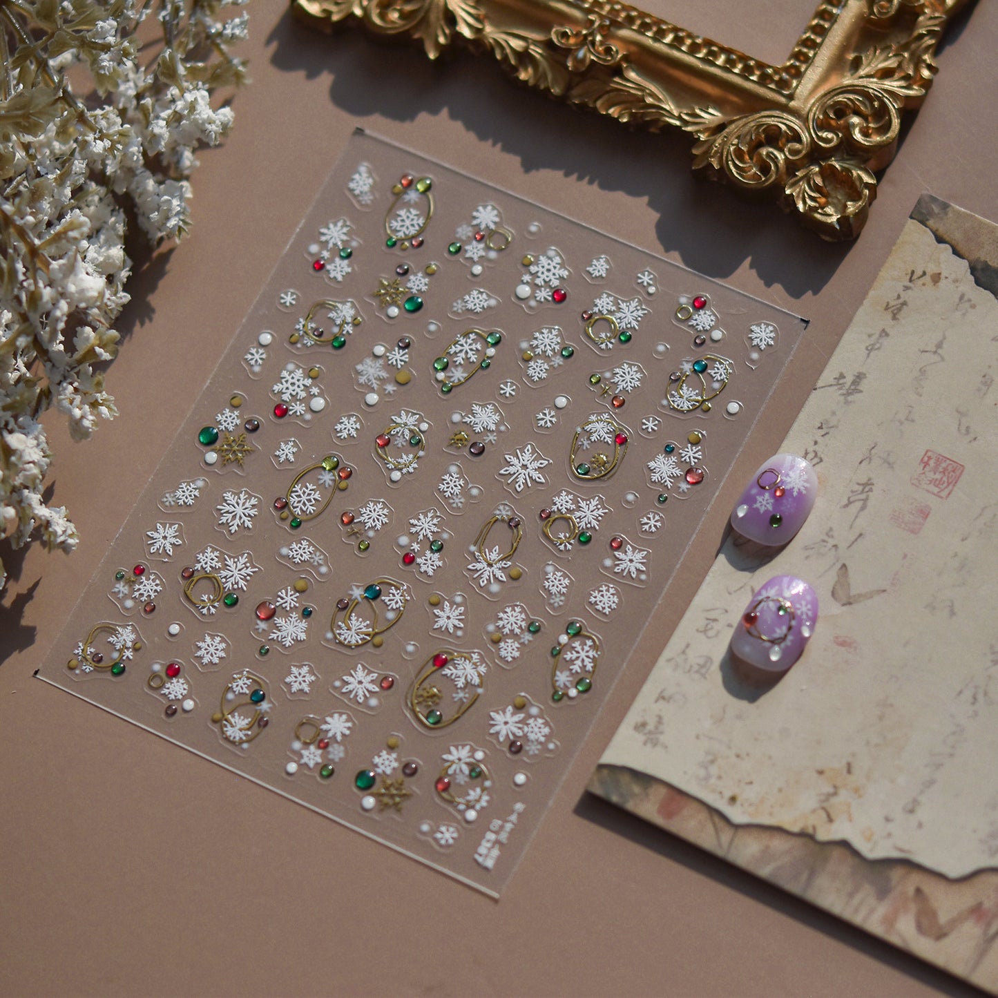 Hello Claws | Silver Snow Nail Deco Sticker