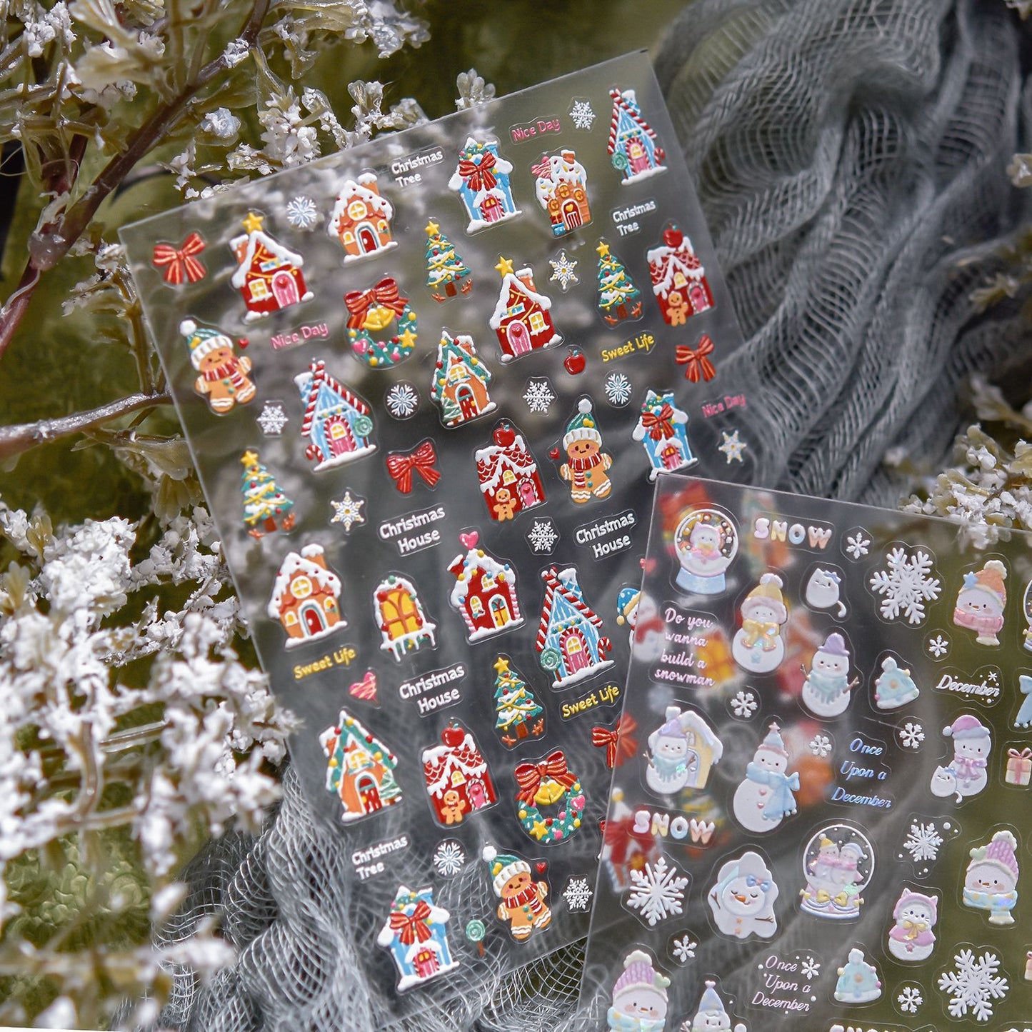 Hello Claws | Snowman And Candy House Nail Deco Sticker