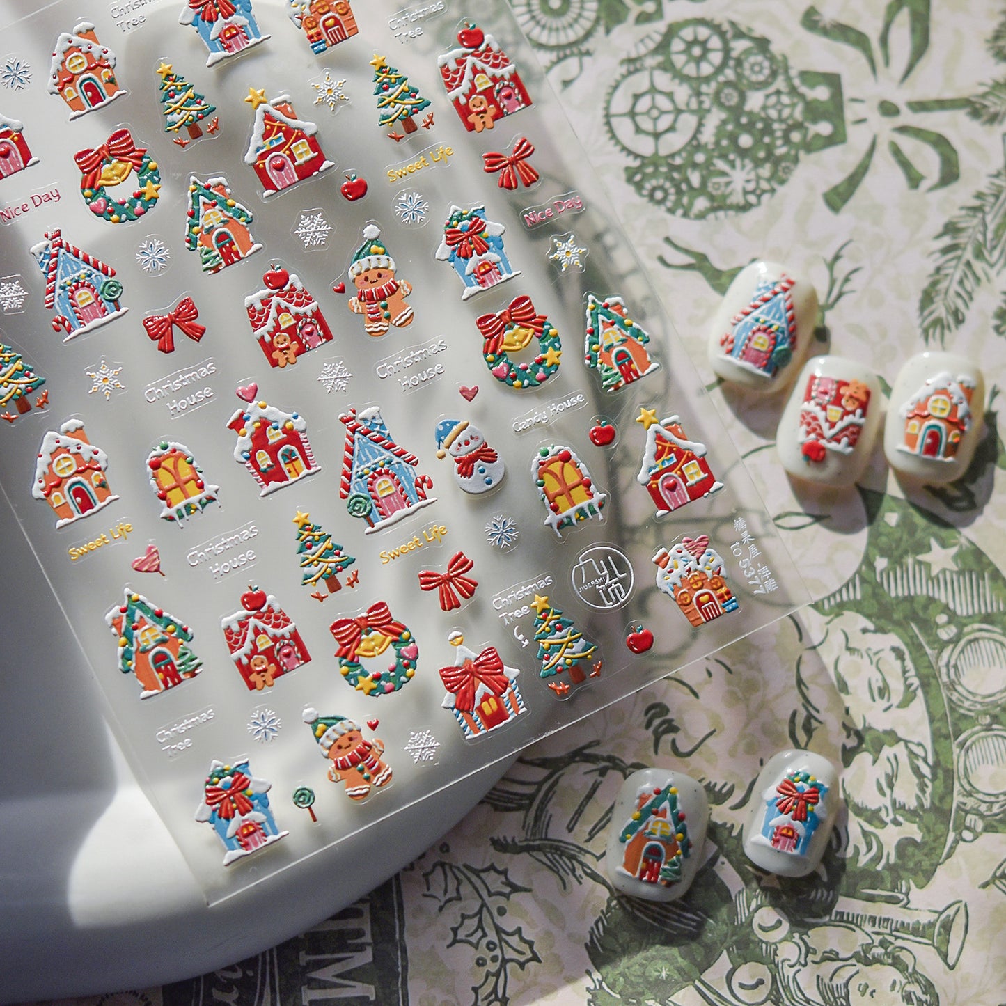 Hello Claws | Snowman And Candy House Nail Deco Sticker