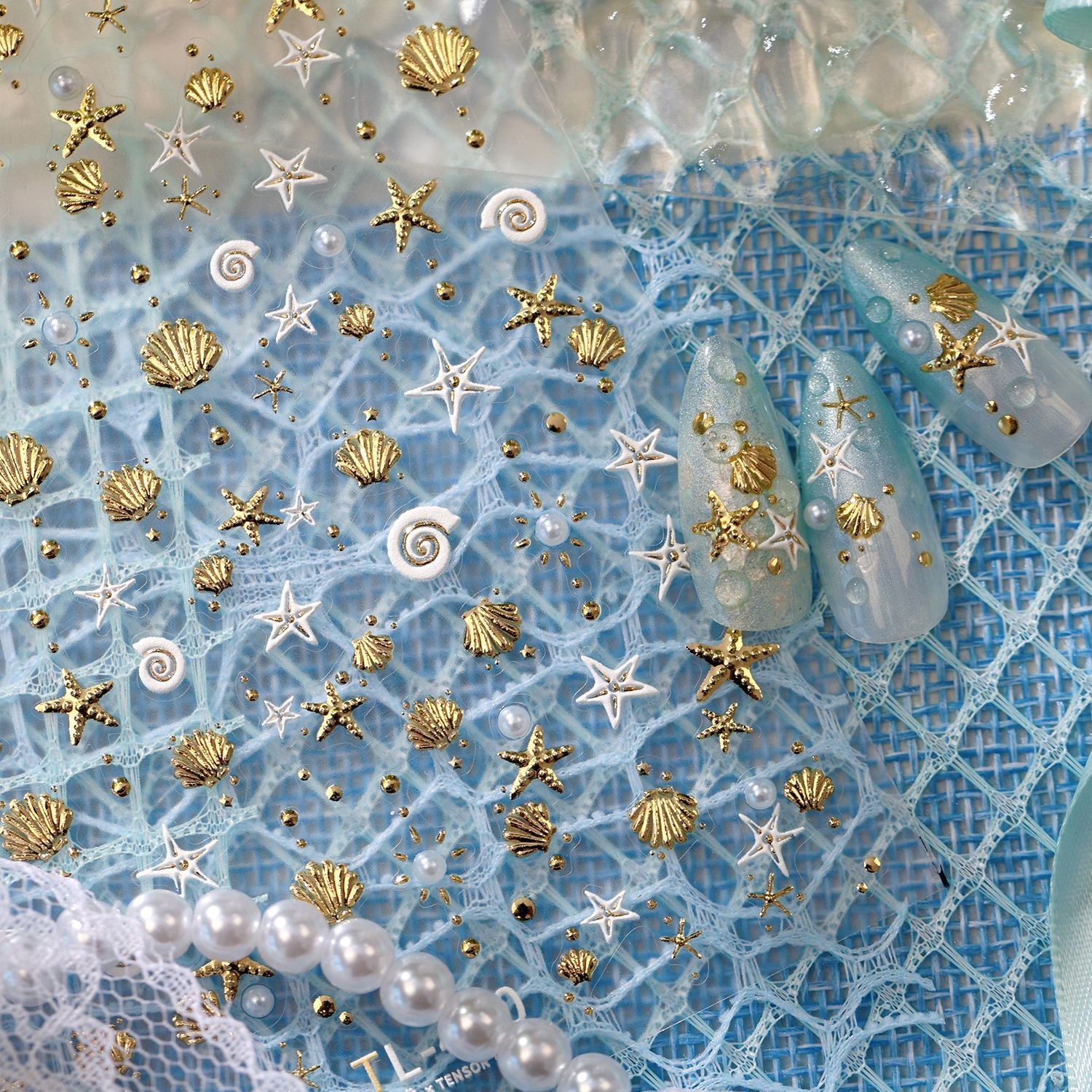 Hello Claws | Gold Ocean Shell Nail Deco Sticker 
