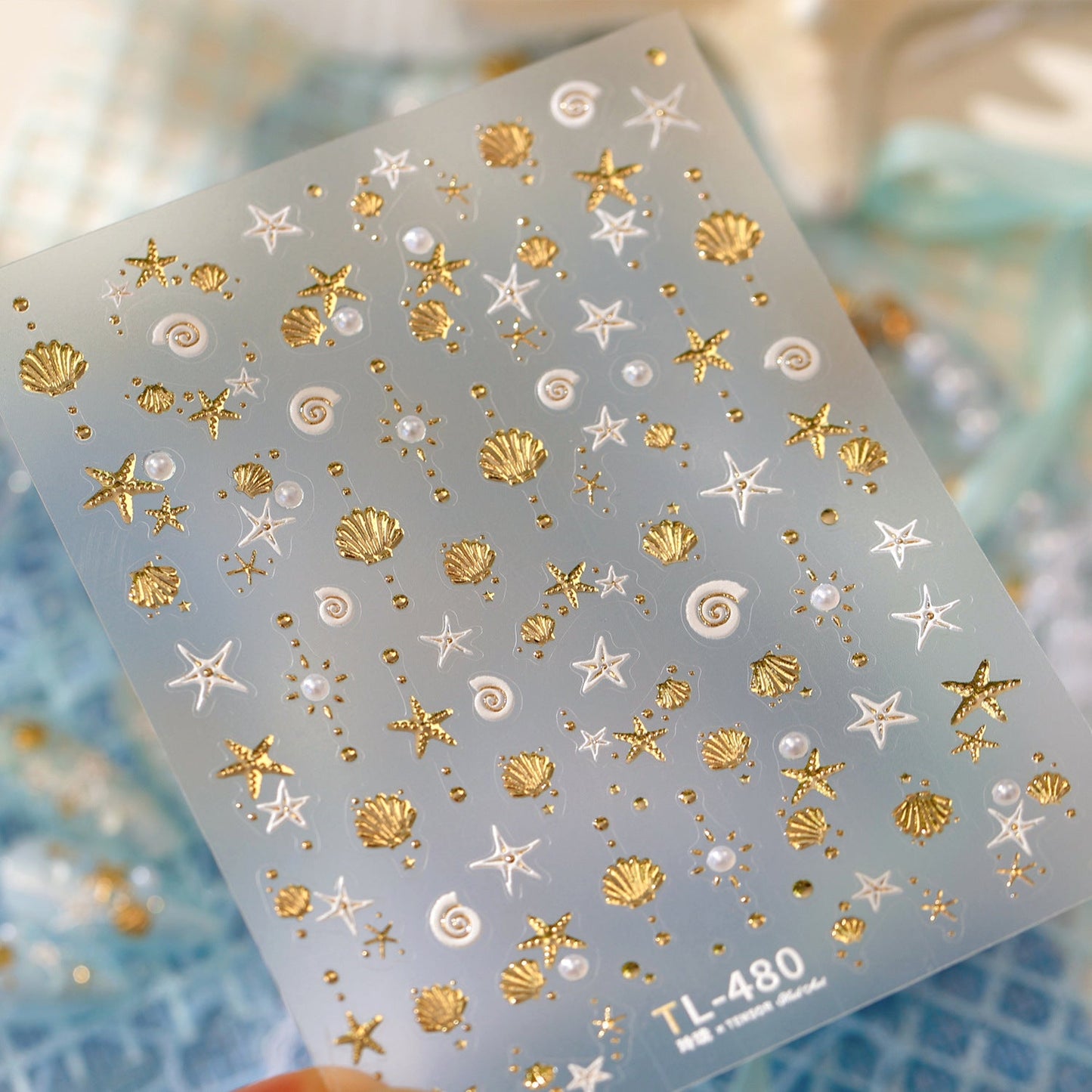 Hello Claws | Gold Ocean Shell Nail Deco Sticker 