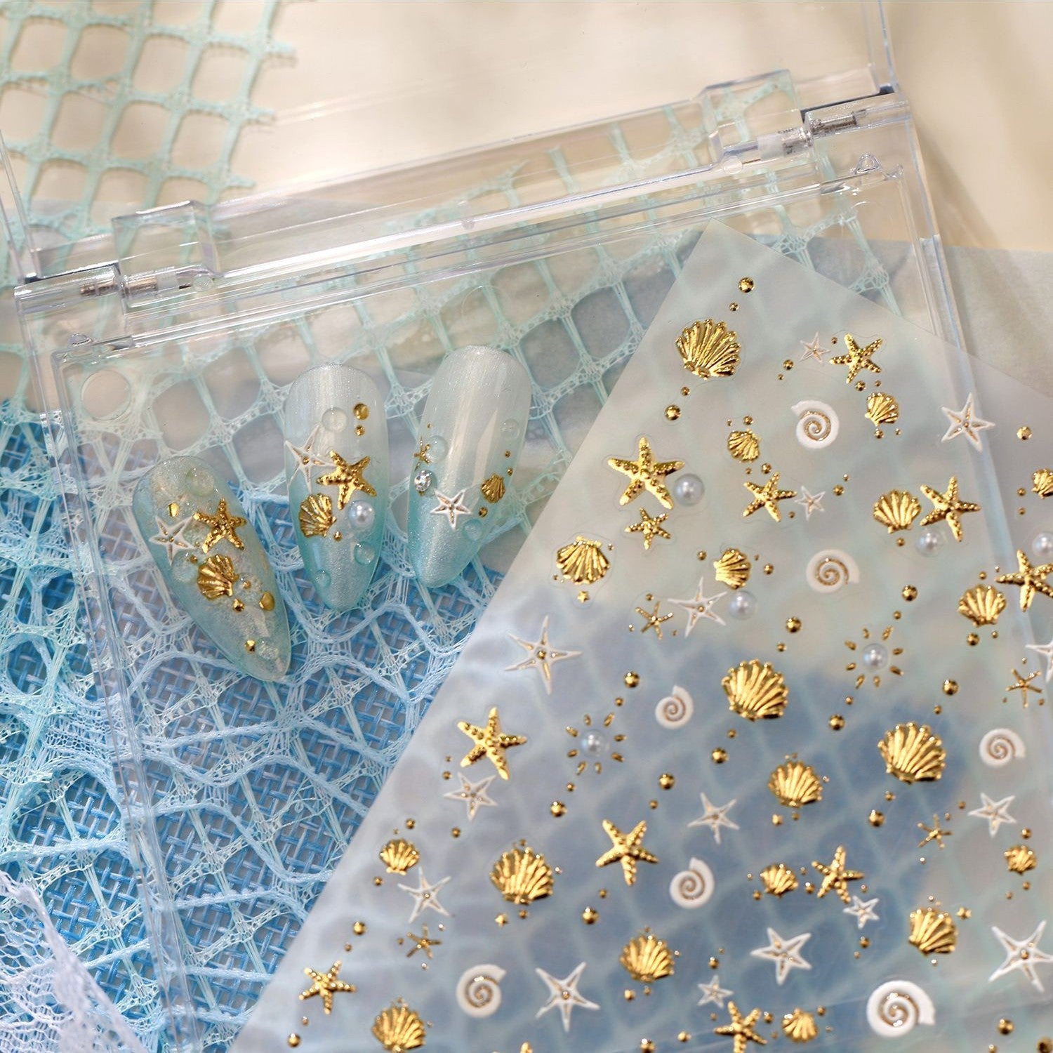 Hello Claws | Gold Ocean Shell Nail Deco Sticker 