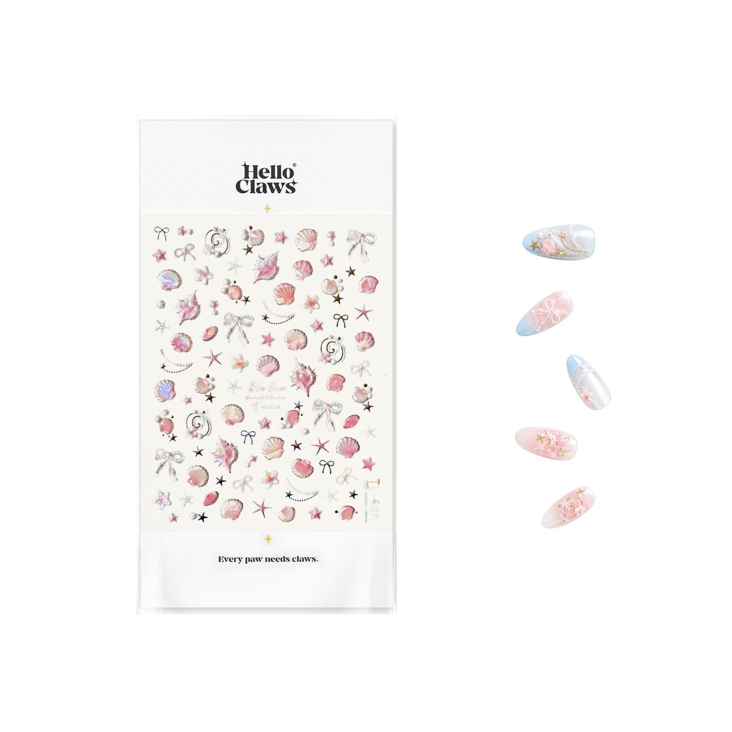Hello Claws | Gold Pink Ocean Shell Nail Deco Sticker 