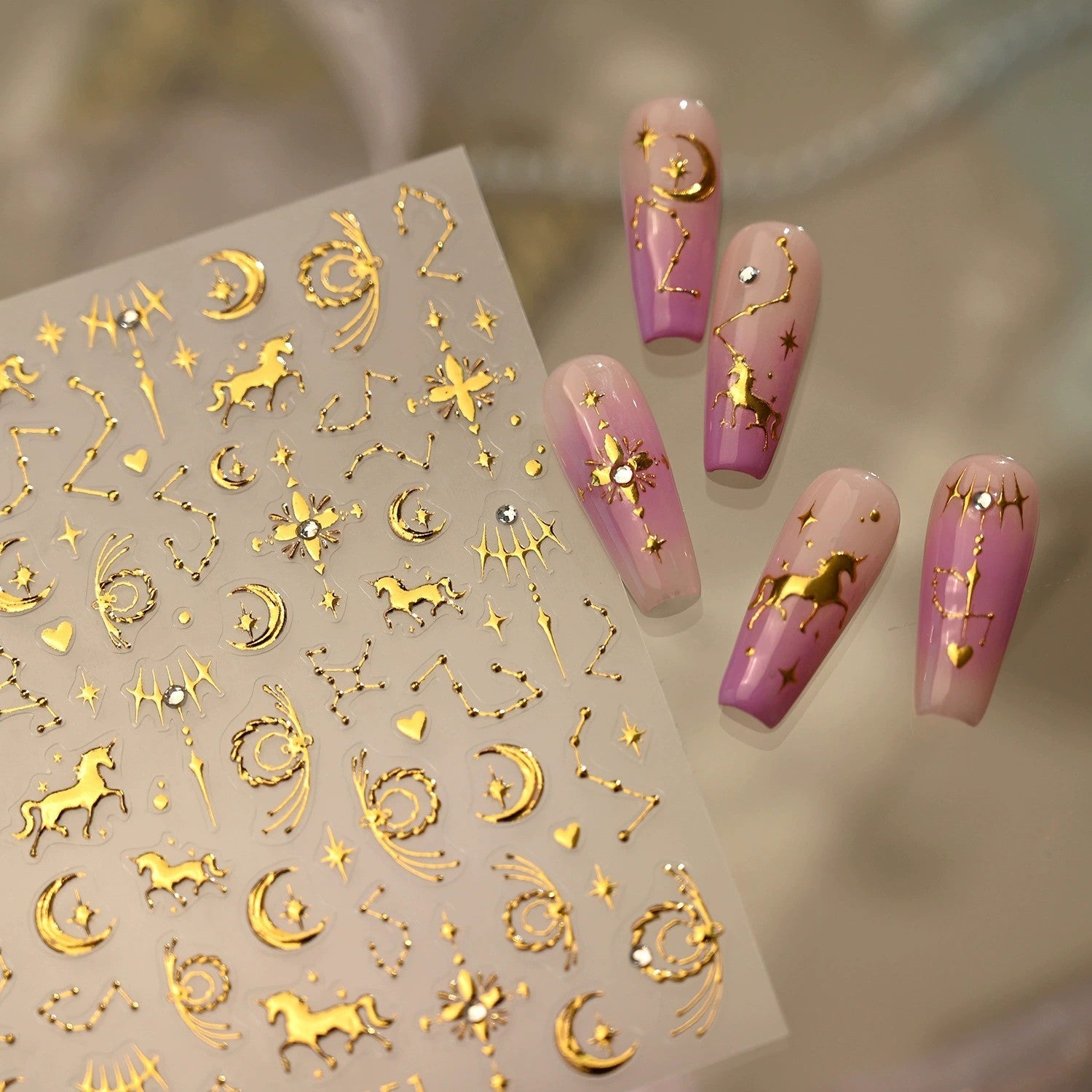 Hello Claws | Gold Pony Nail Deco Sticker 